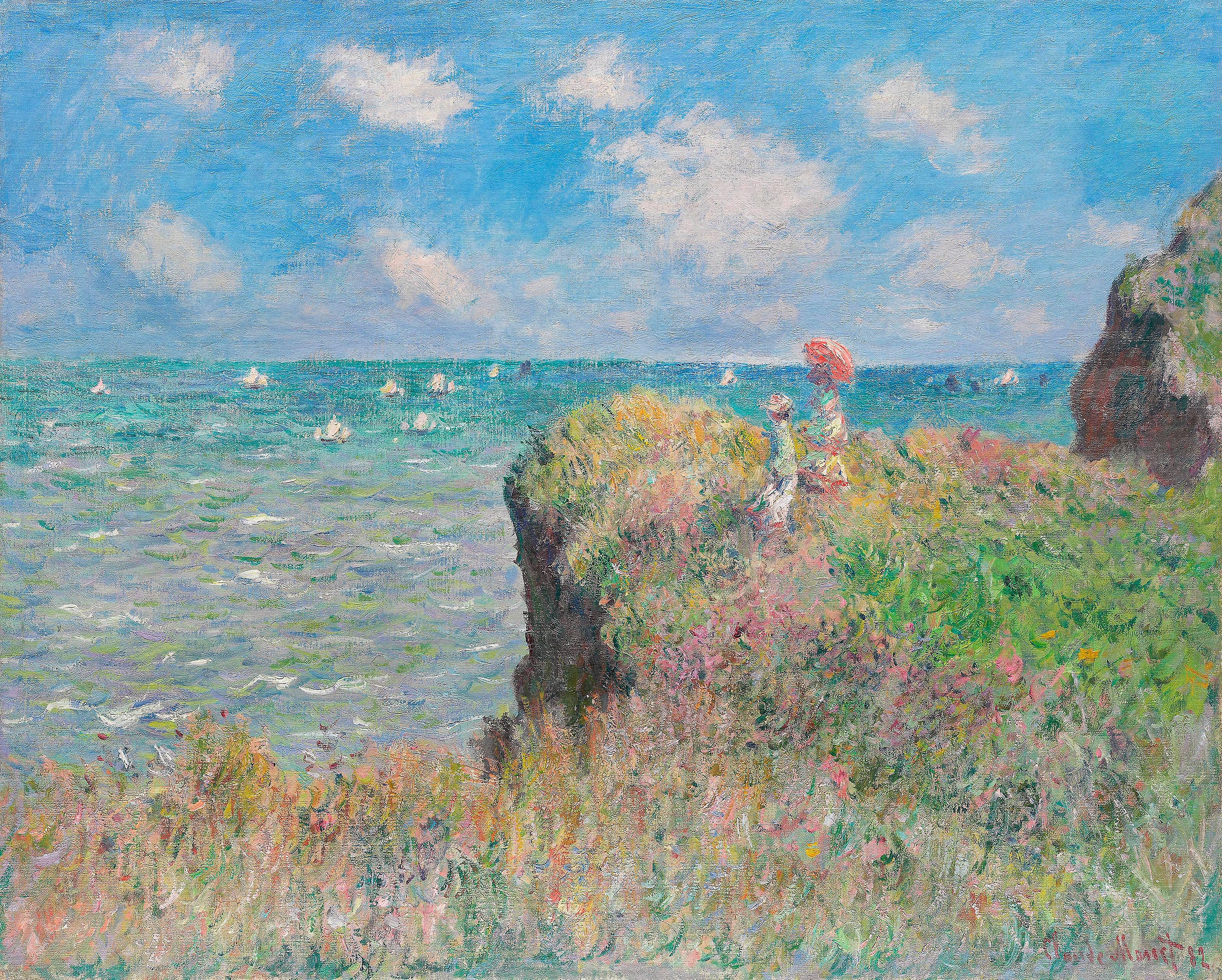 Cliff Walk at Pourville (1882) by Claude Monet