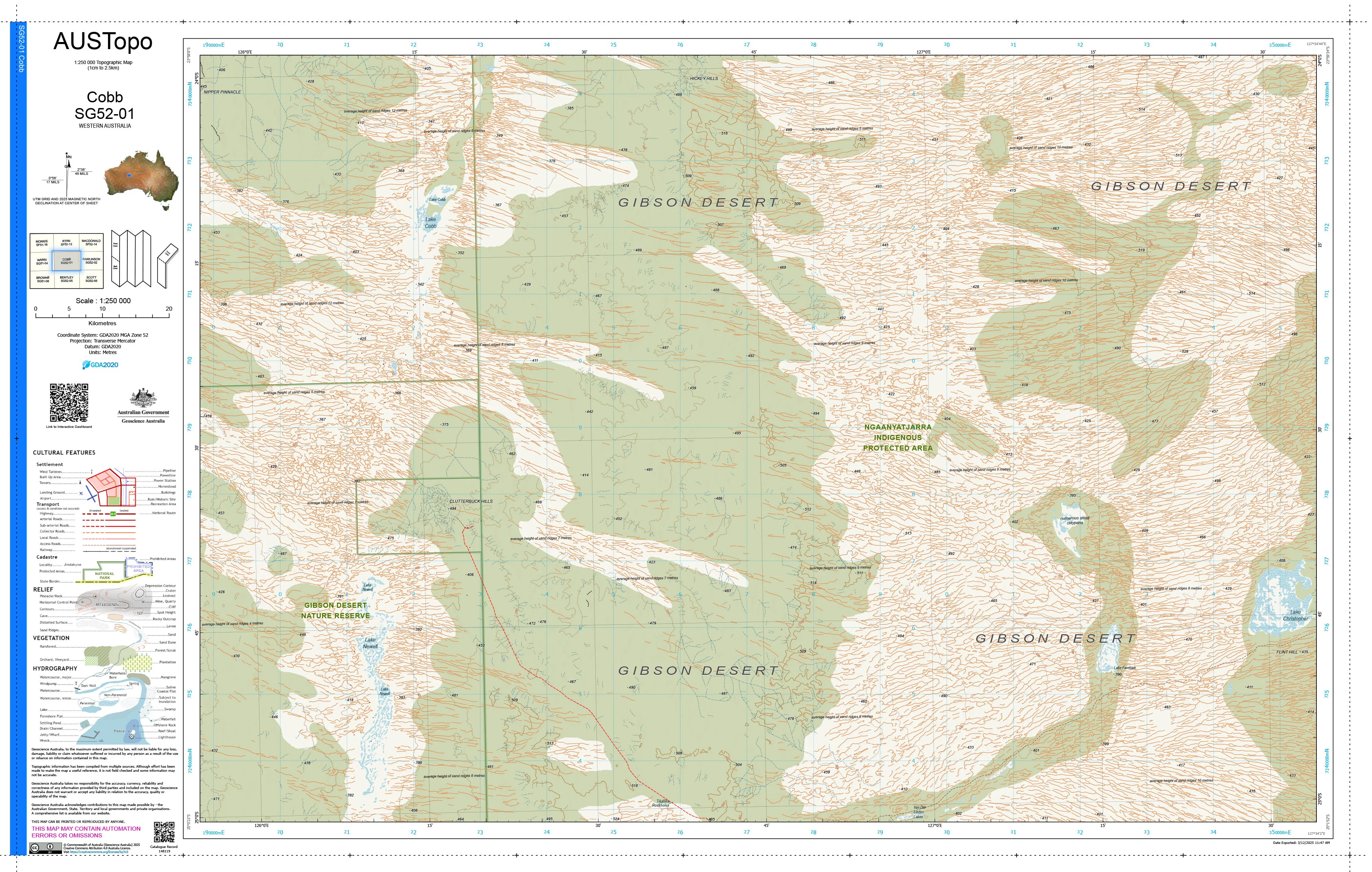 Cobb G5201 AUSTopo 1:250,000 Map