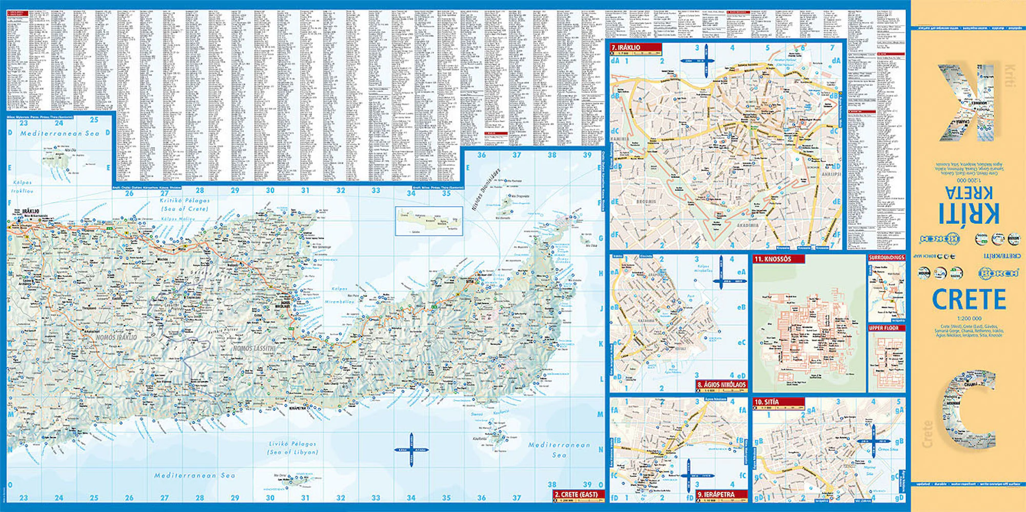 Crete Borch Folded Laminated Map - Image 2