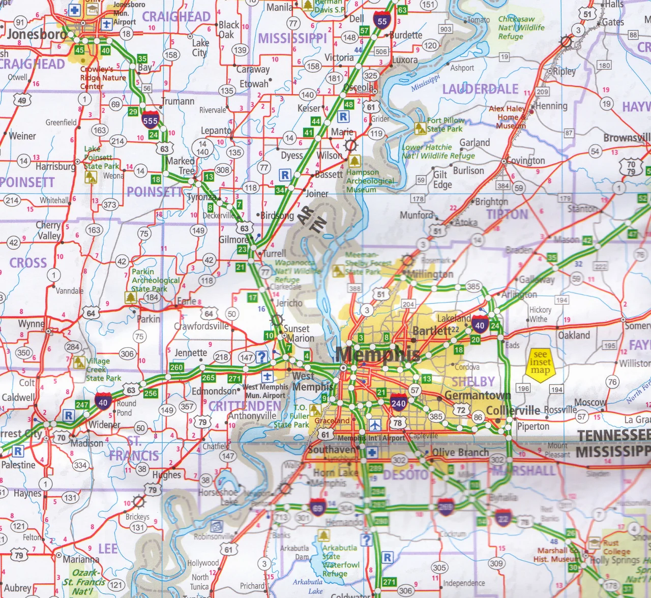 Deep South USA Hallwag Map - Image 4