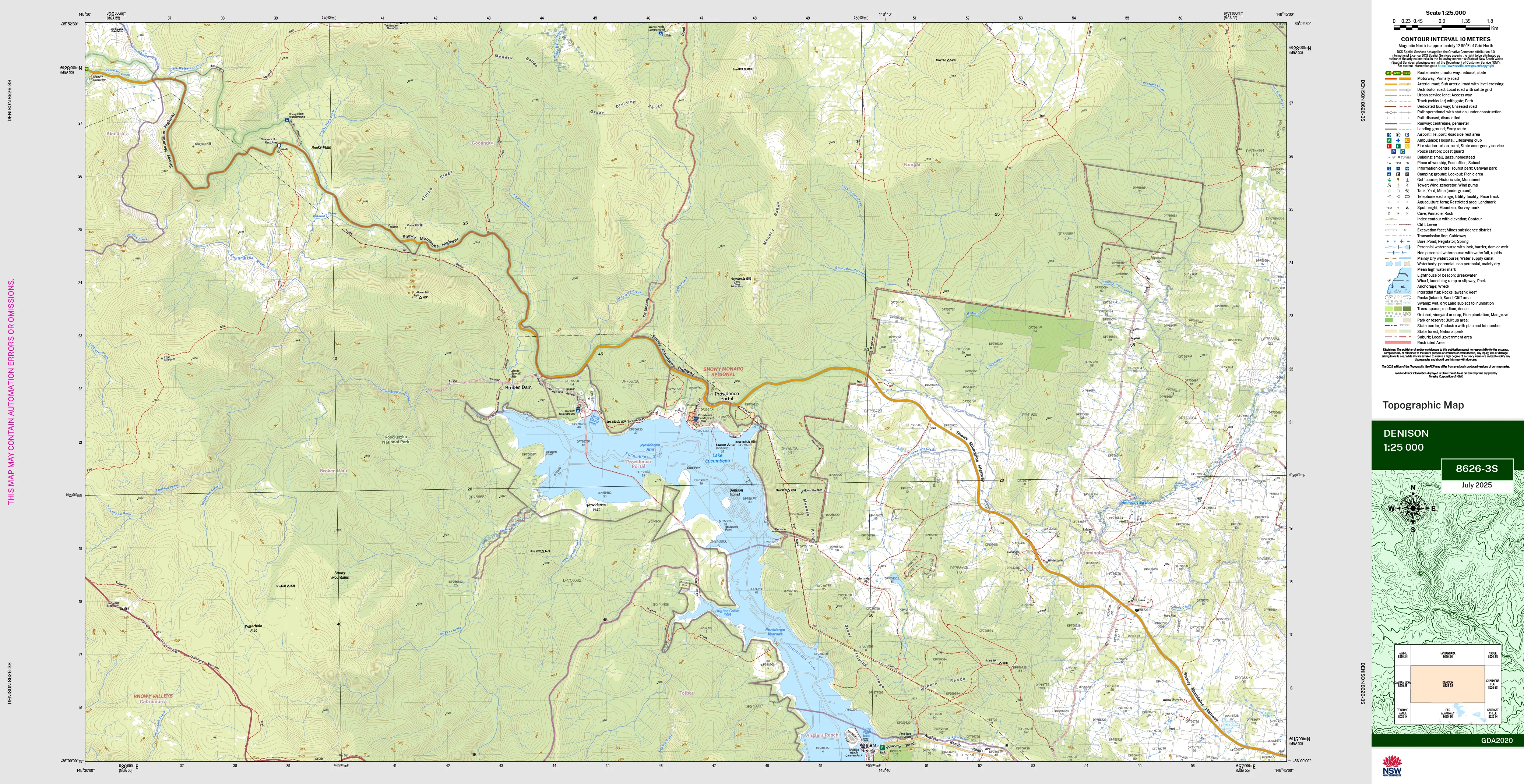 Denison 8626-3S Topographic Map 1:25k
