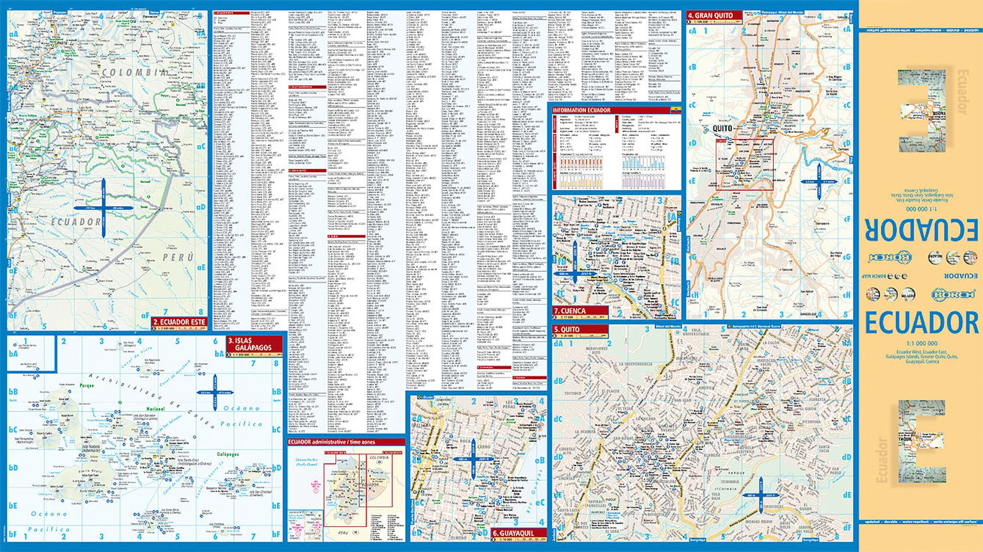 Ecuador Borch Folded Laminated Map - Image 2