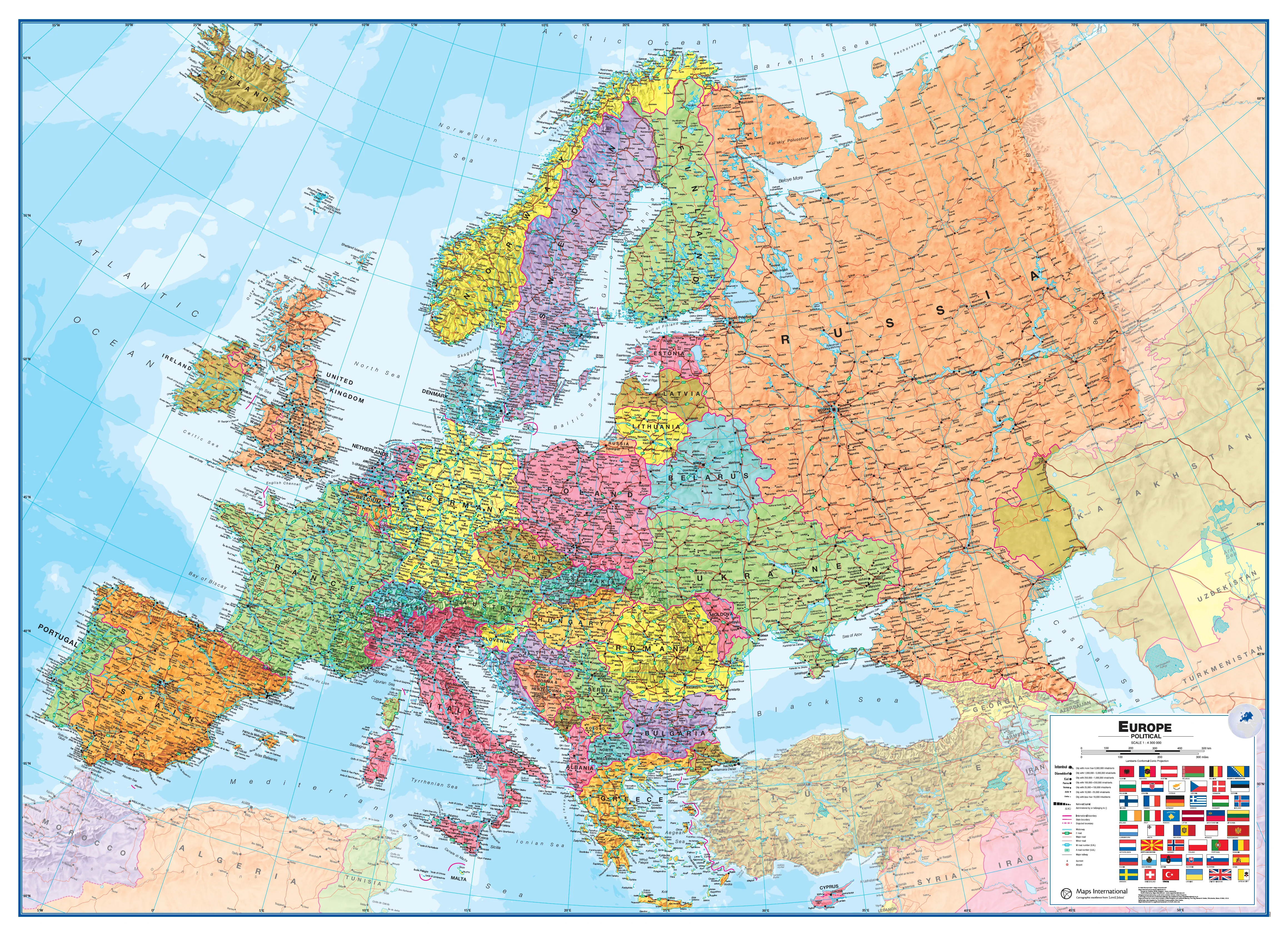 Europe Maps International Wall Map