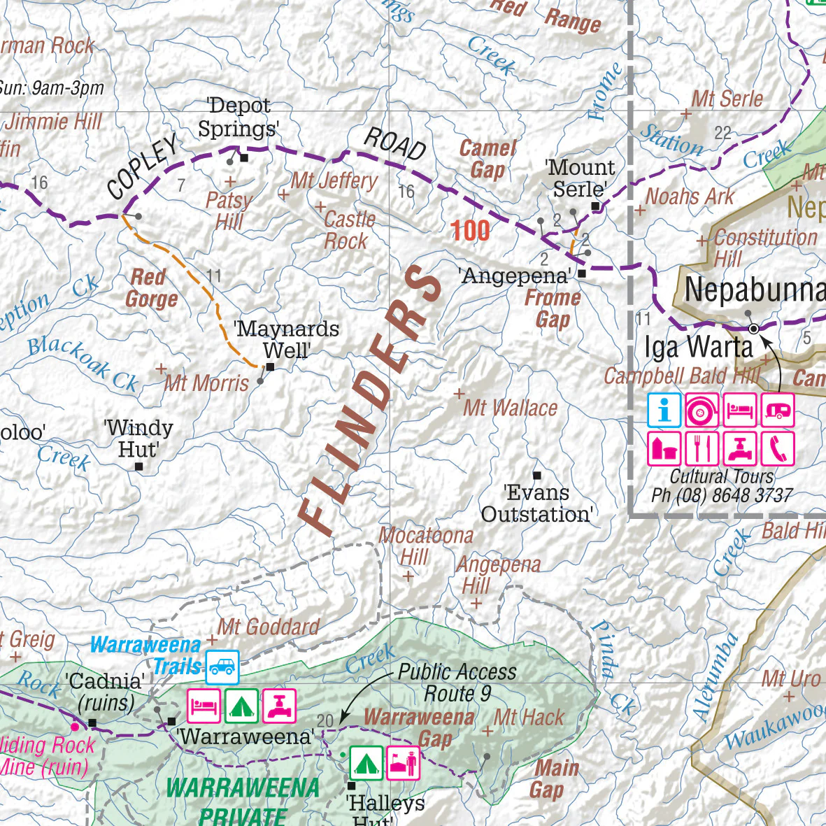 Flinders Ranges Hema Map 1430 x 1000mm Laminated Supermap - Image 2