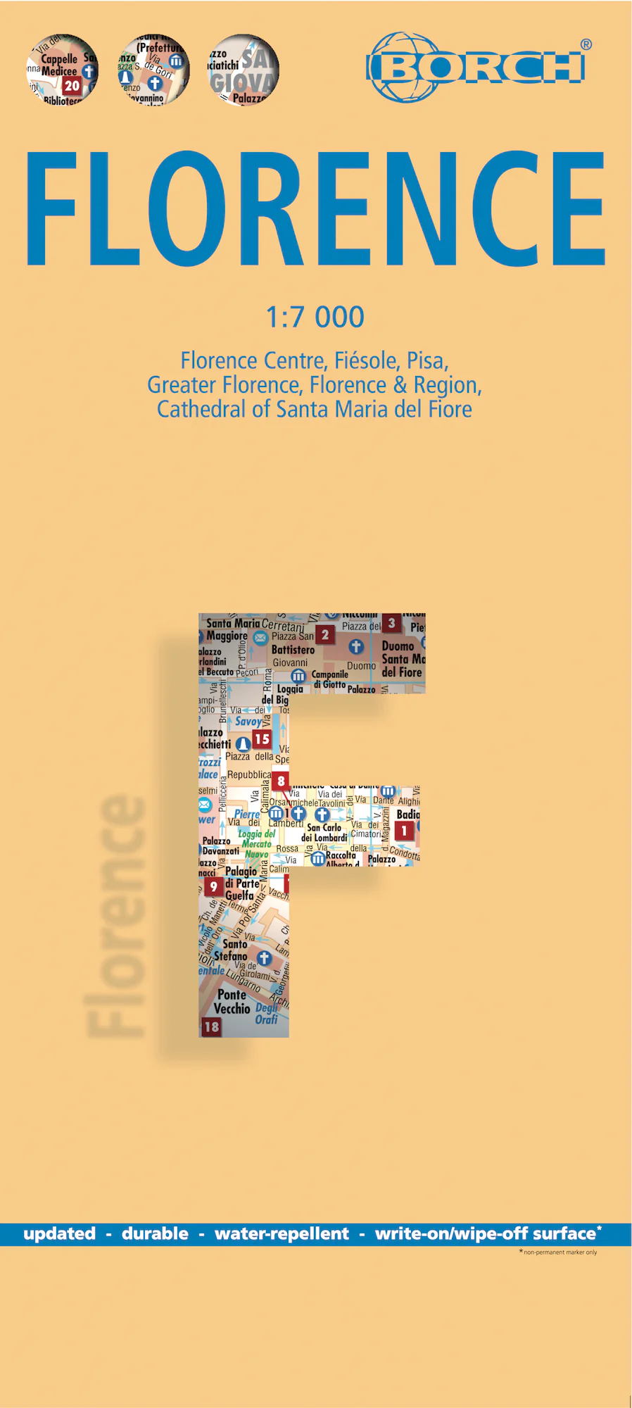 Florence Borch Folded Laminated Map