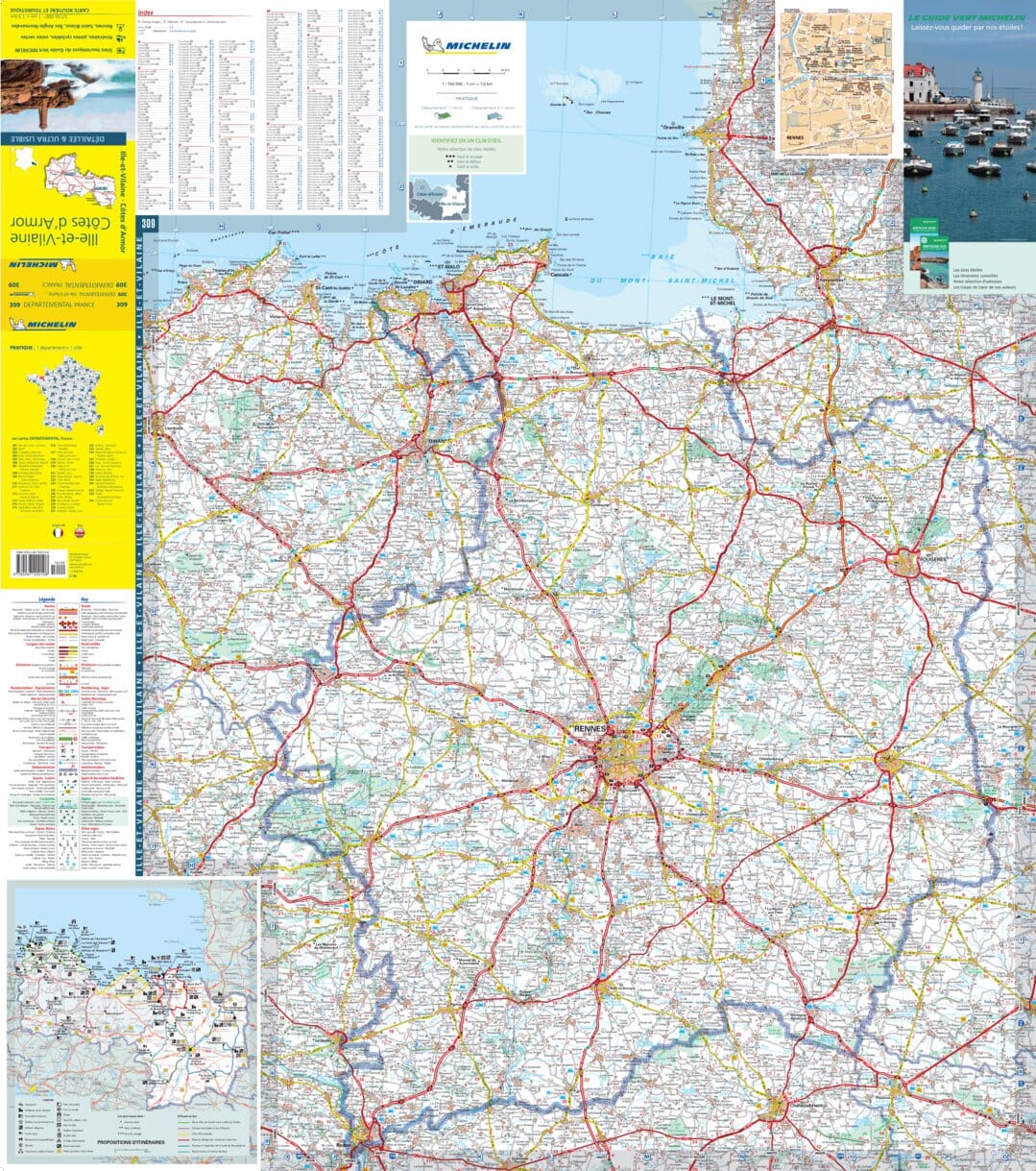 France Côtes d'Armor / Ille-et-Vilaine Michelin Map 309 - Image 3