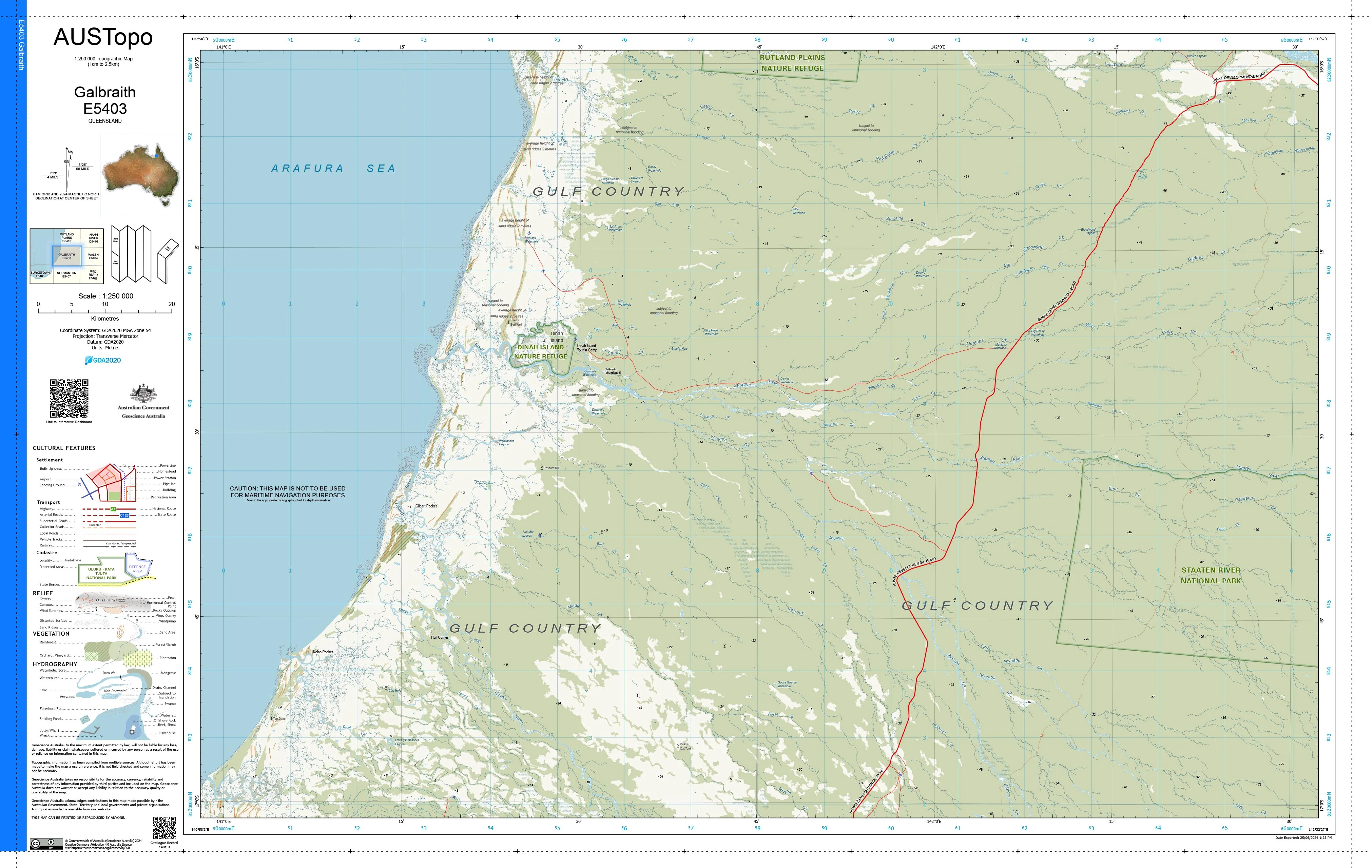 Galbraith E5403 AUSTopo 1:250,000 Map