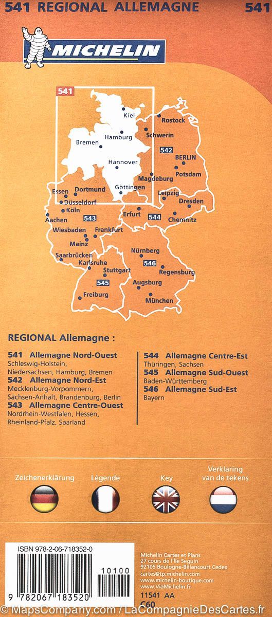 Germany North West Michelin Map 541 - Image 2