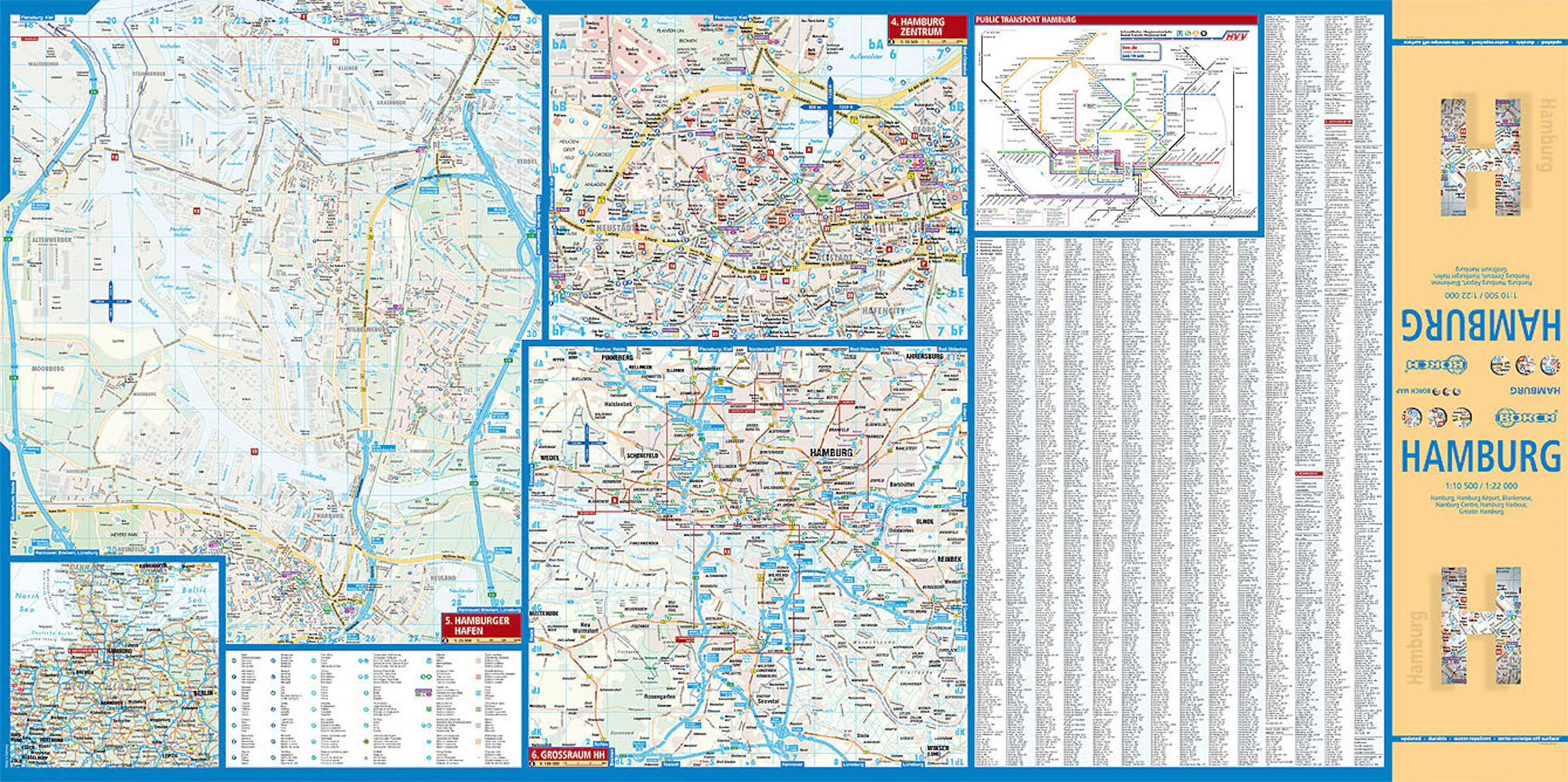 Hamburg Borch Folded Laminated Map - Image 2