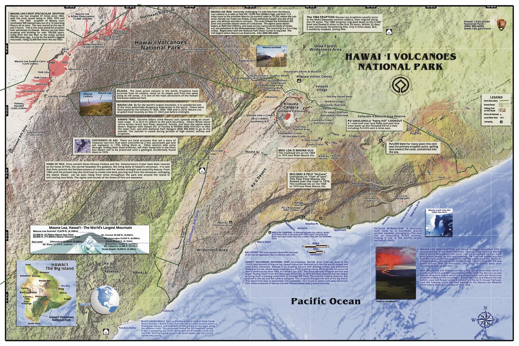 Hawaii Volcanoes National Park Map by Franko