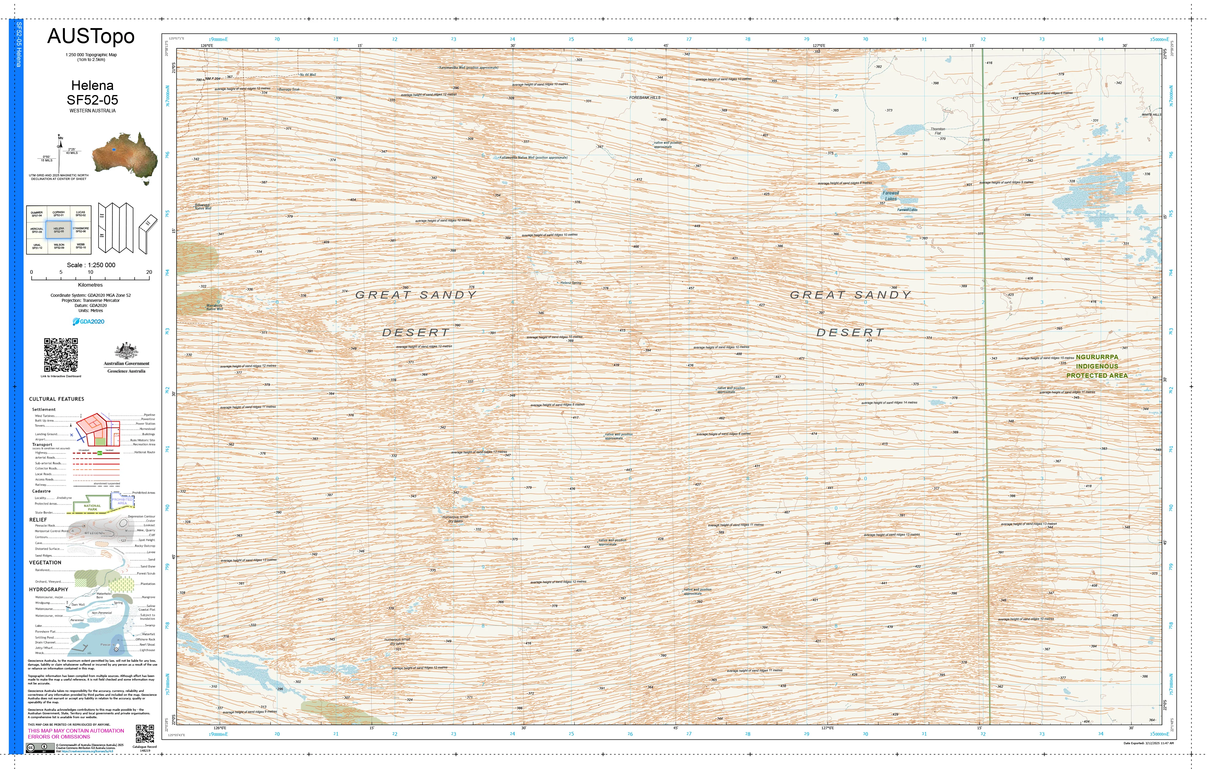 Helena F5205 AUSTopo 1:250,000 Map
