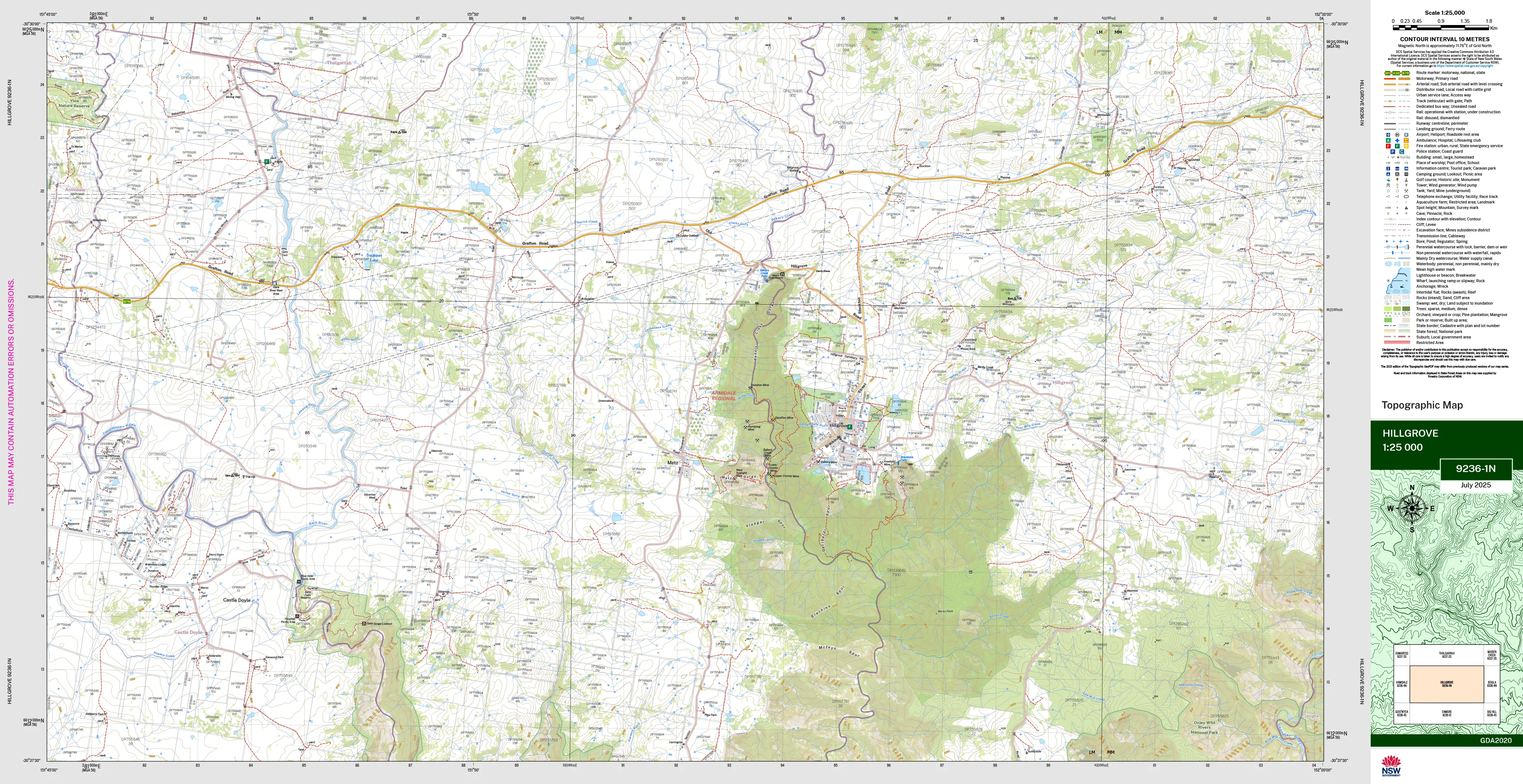 Hillgrove 9236-1N Topographic Map 1:25k