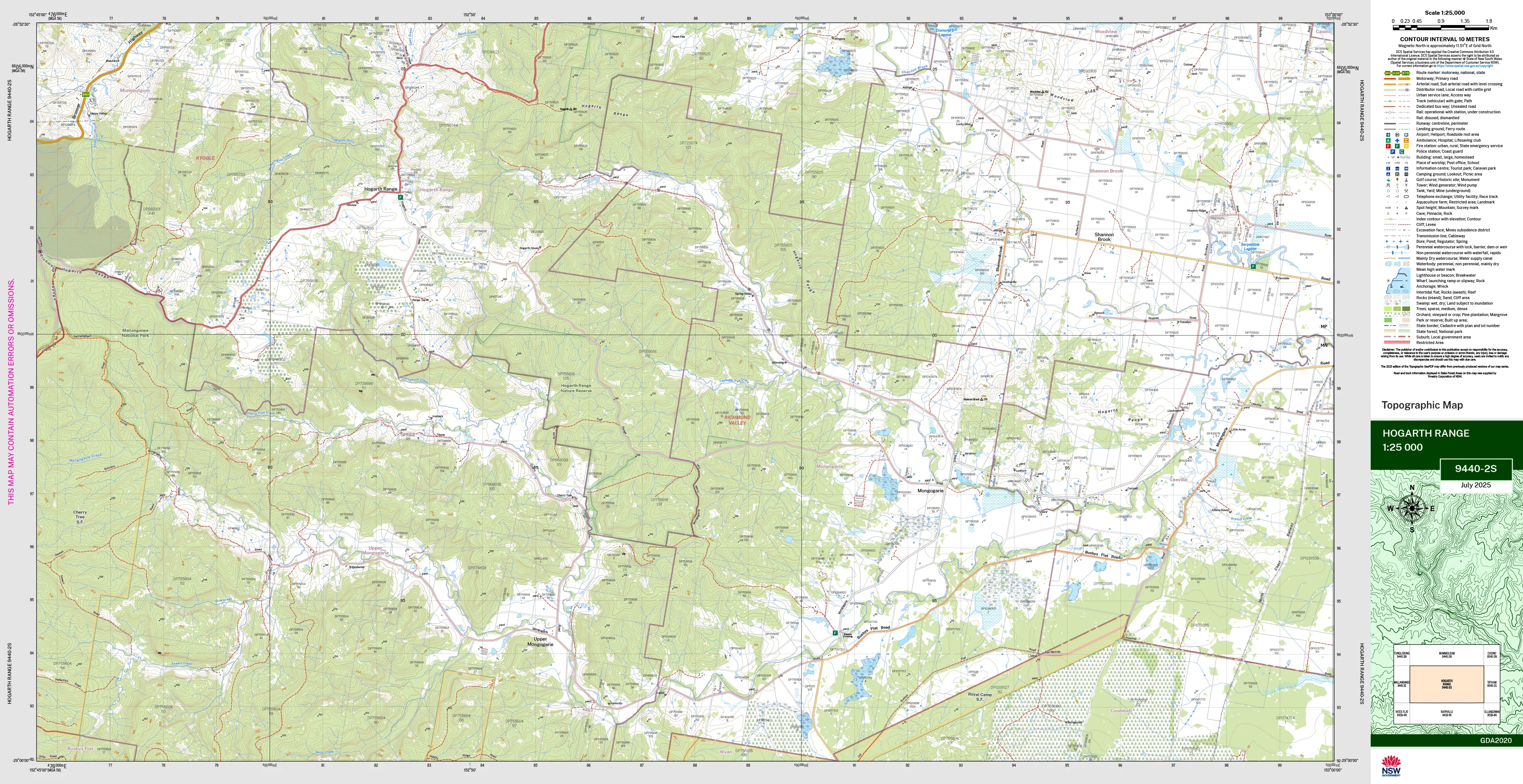 Hogarth Range 9440-2S Topographic Map 1:25k