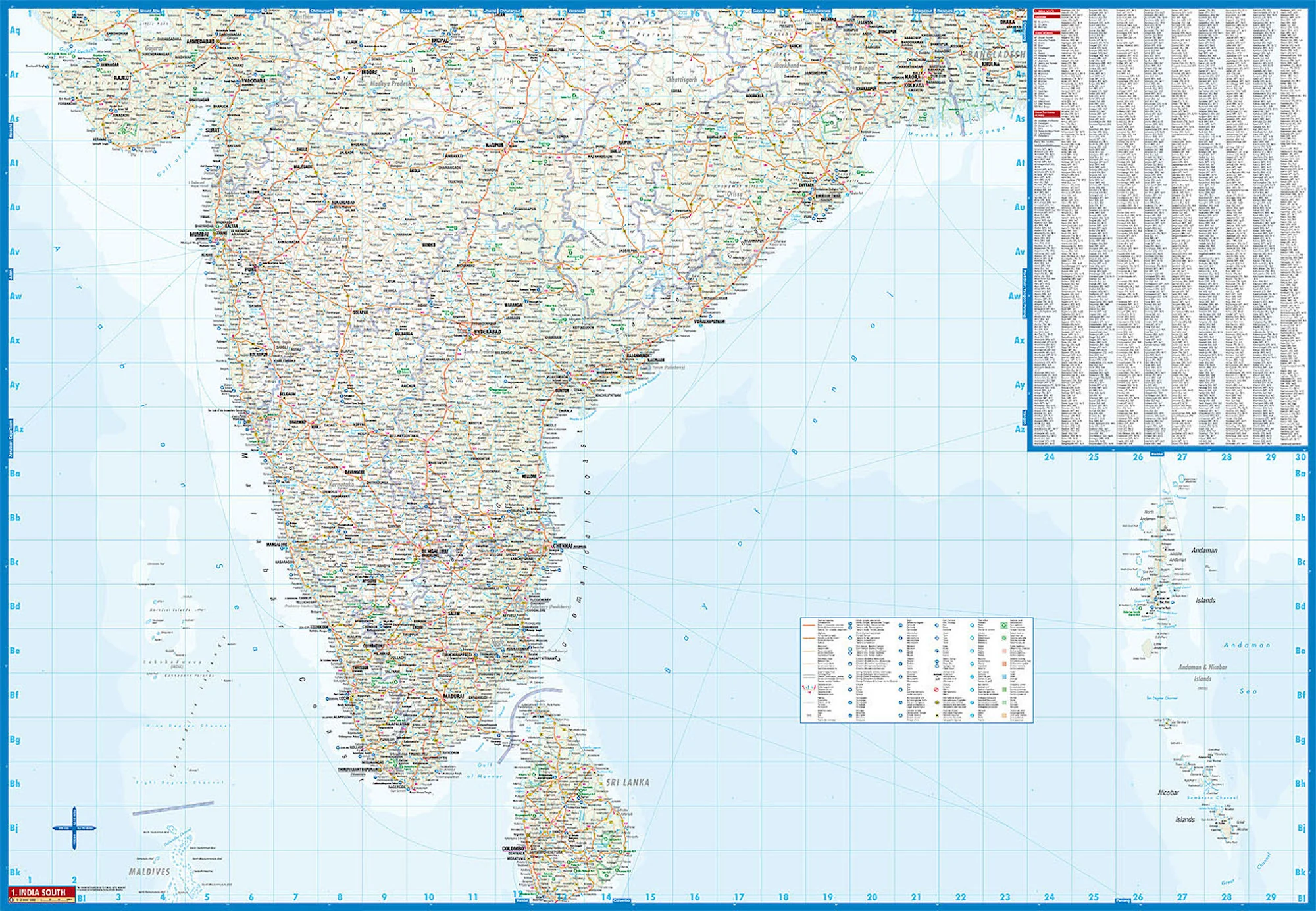 India South Borch Folded Laminated Map - Image 3