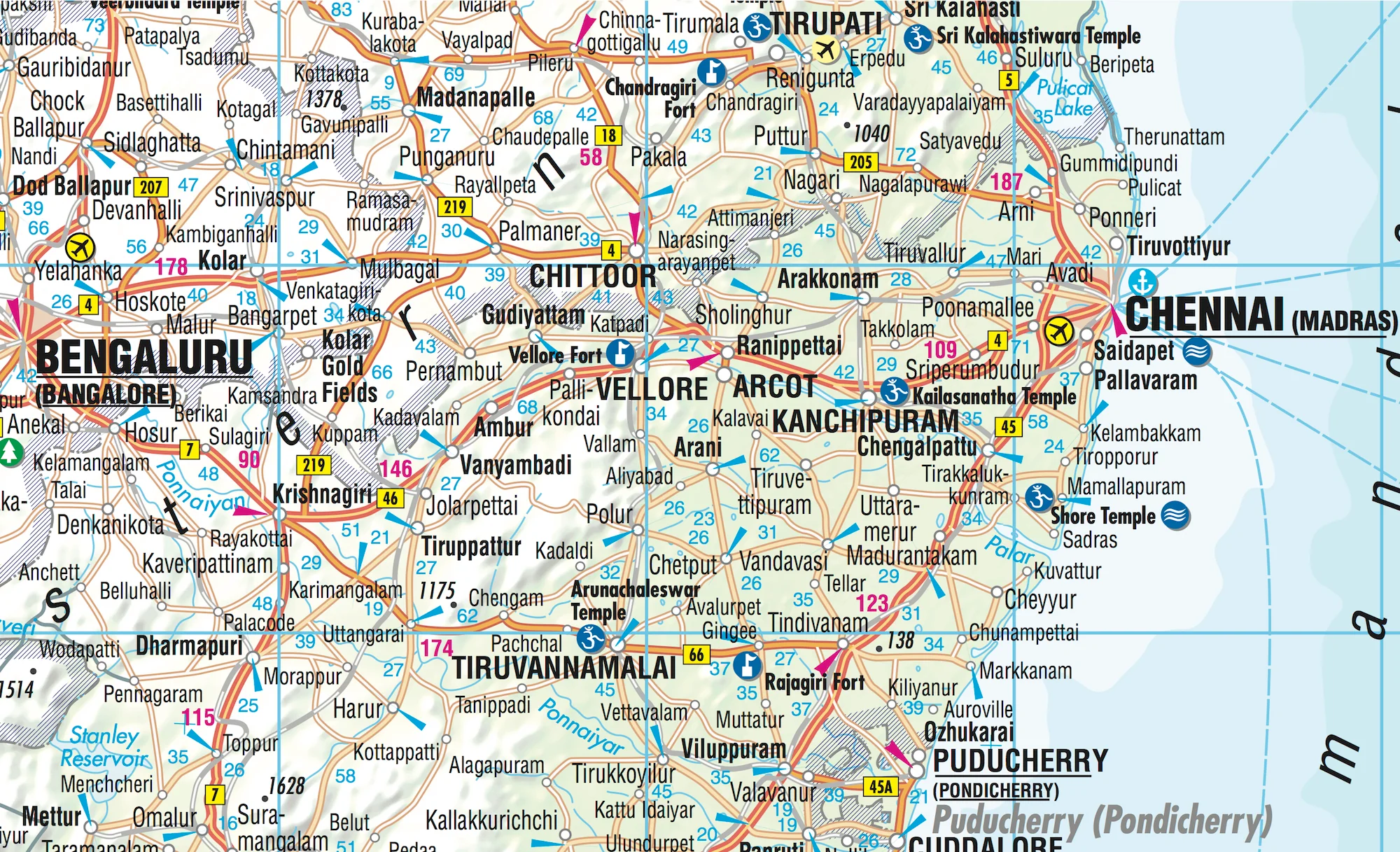 India South Borch Folded Laminated Map - Image 4