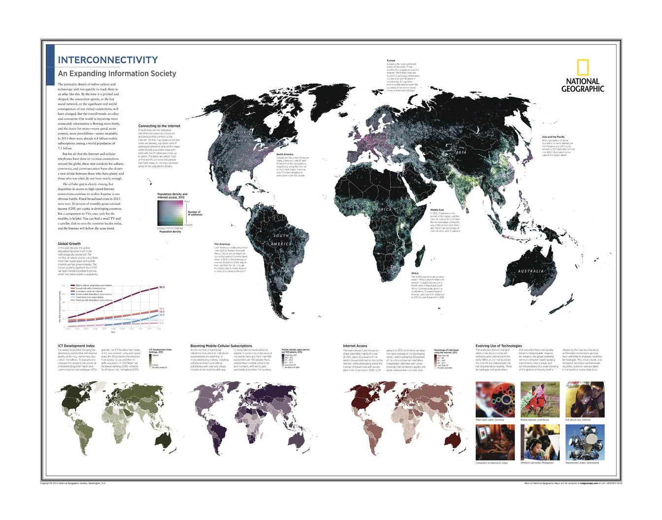 Interconnectivity: An Expanding Information Society - Atlas of the World, 10th Edition by National Geographic