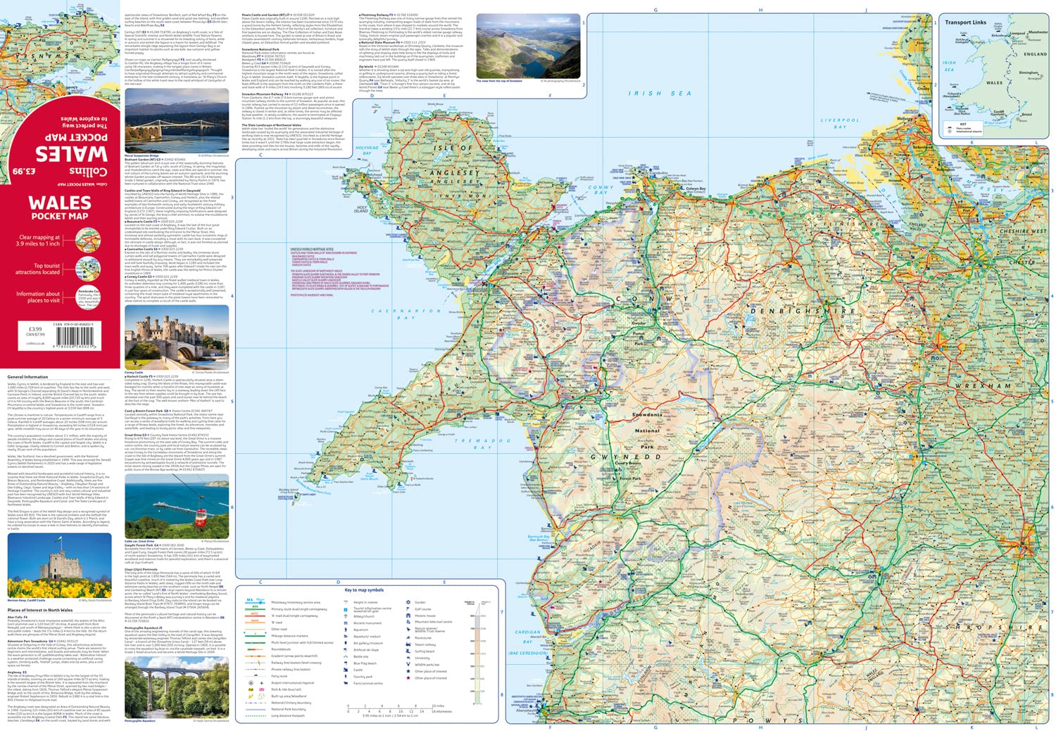 Wales Pocket Map Collins Folded - Image 2