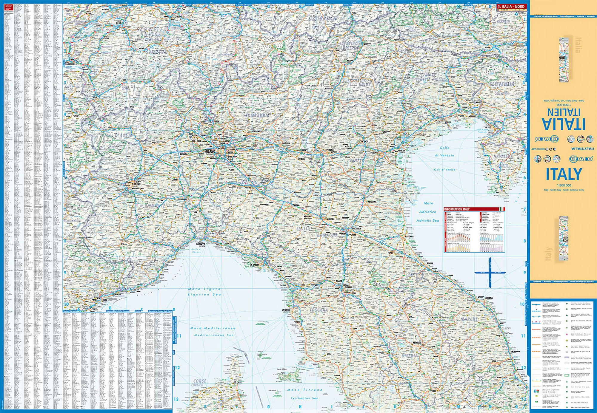 Italy Borch Folded Laminated Map - Image 2