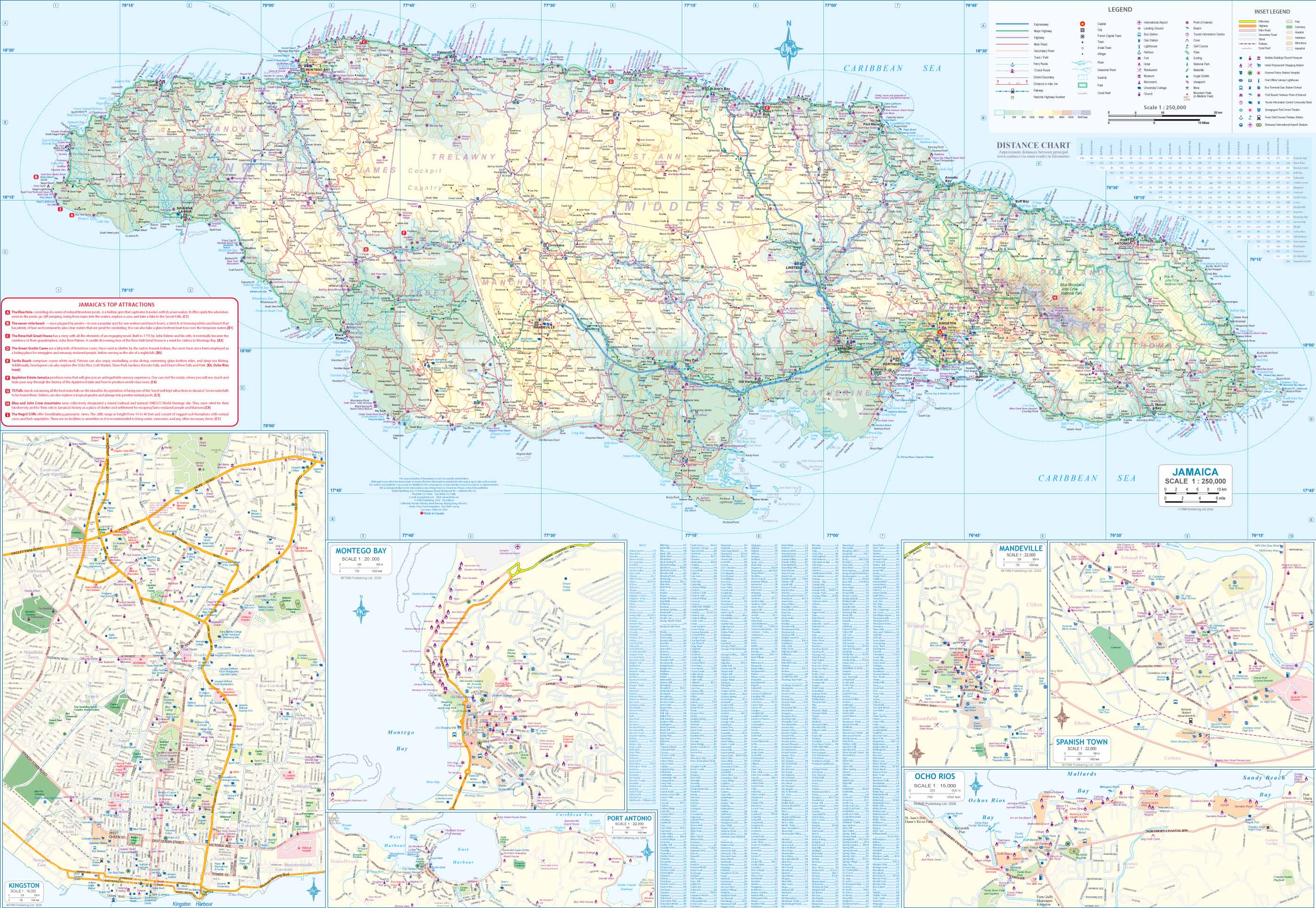 Jamaica & Cayman Islands ITMB - West Indies Map - Image 3