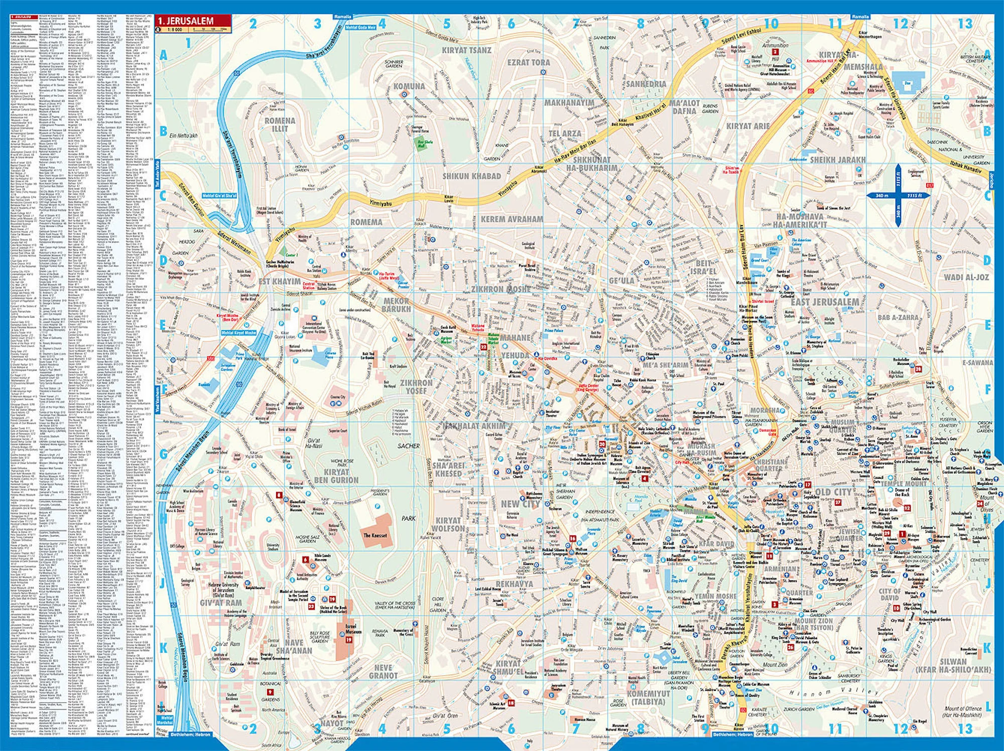 Jerusalem Borch Folded Laminated Map - Image 3