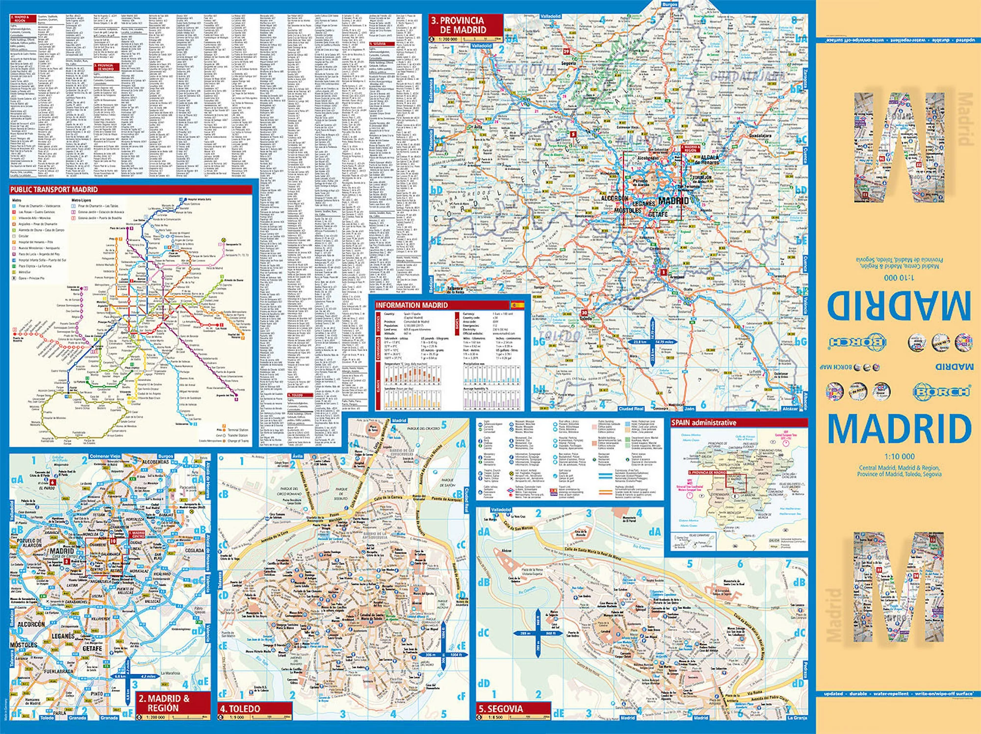 Madrid Borch Folded Laminated Map - Image 2
