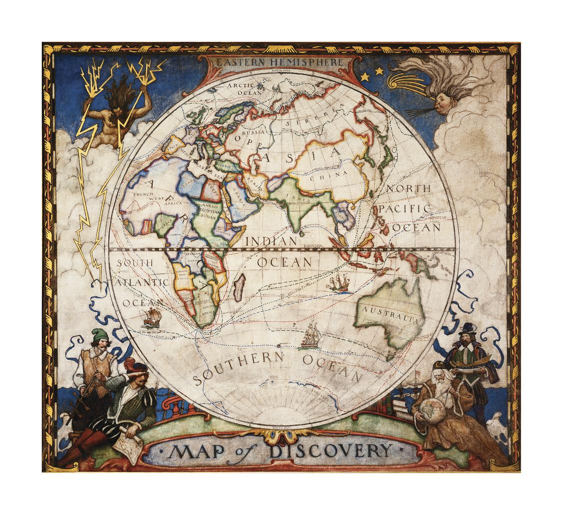 Map of Discovery, Eastern Hemisphere Wall Map by National Geographic