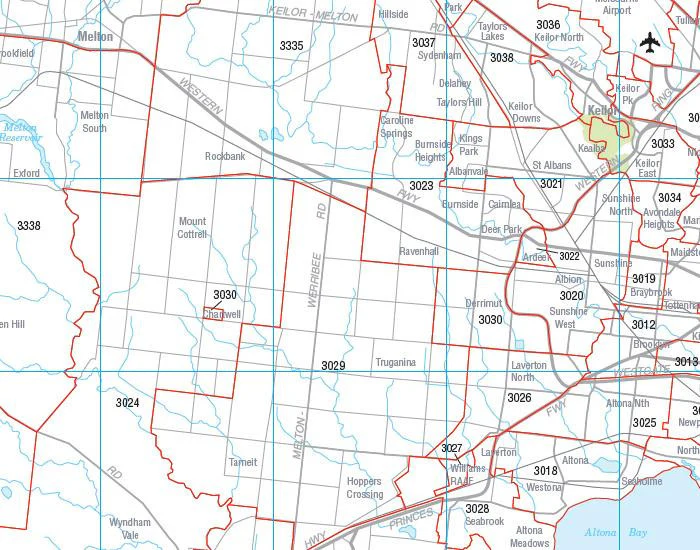 Melbourne & Victoria Postcode Laminated Wall Map 788 x 1036mm - Image 3