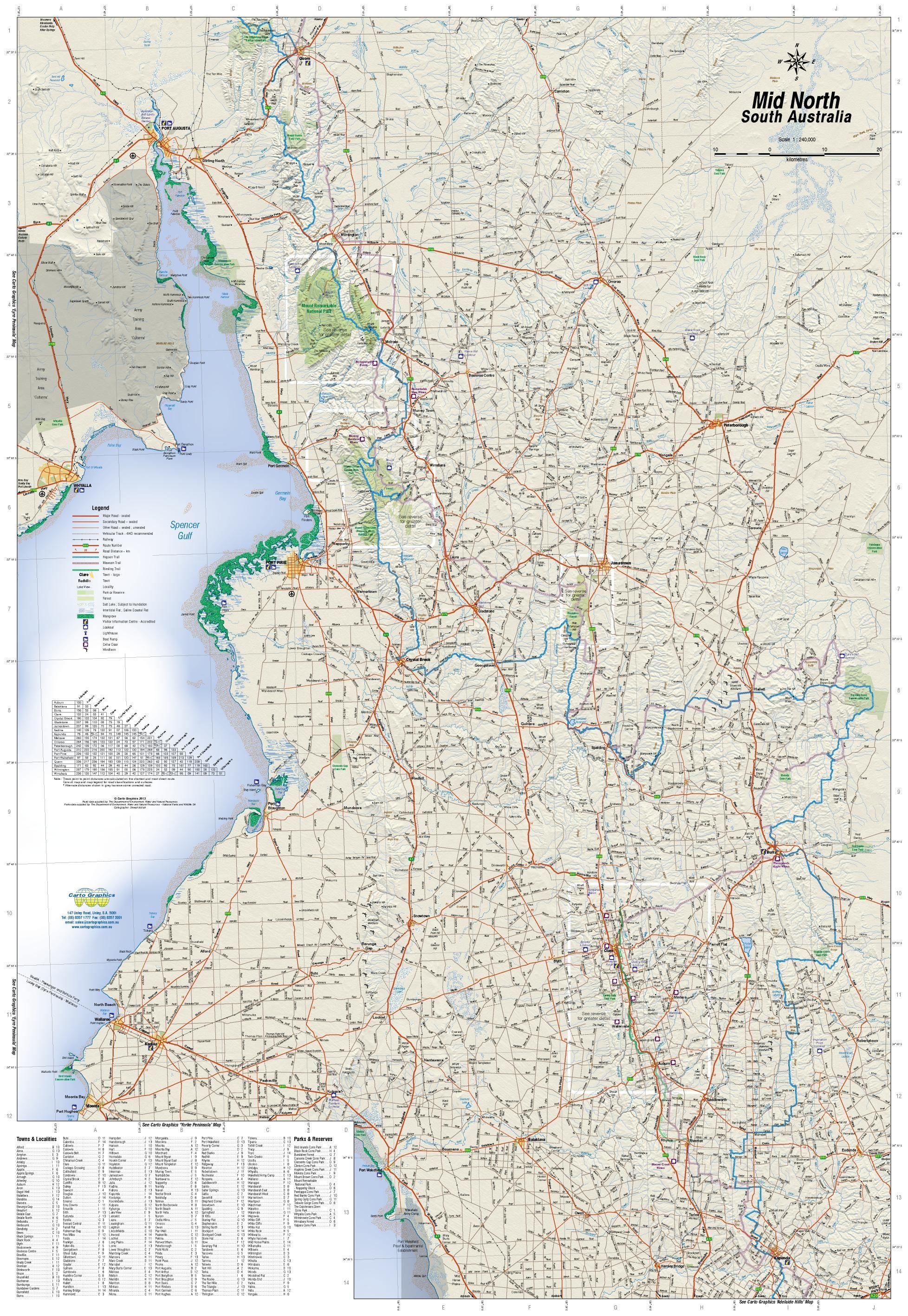Mid North South Australia Carto Graphics Map (Heysen Trail) - Image 3