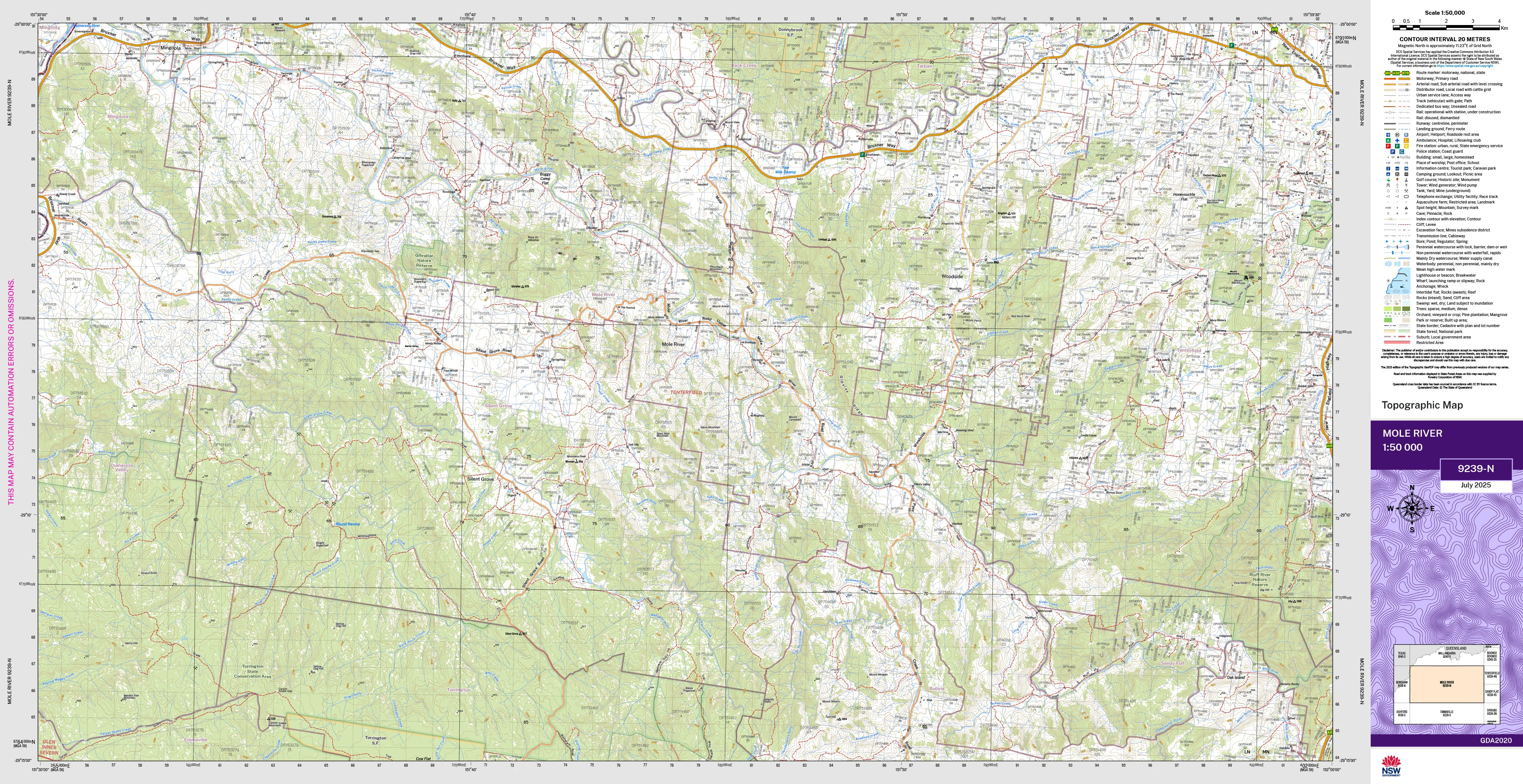 Mole River 9239-N Topographic Map 1:50k