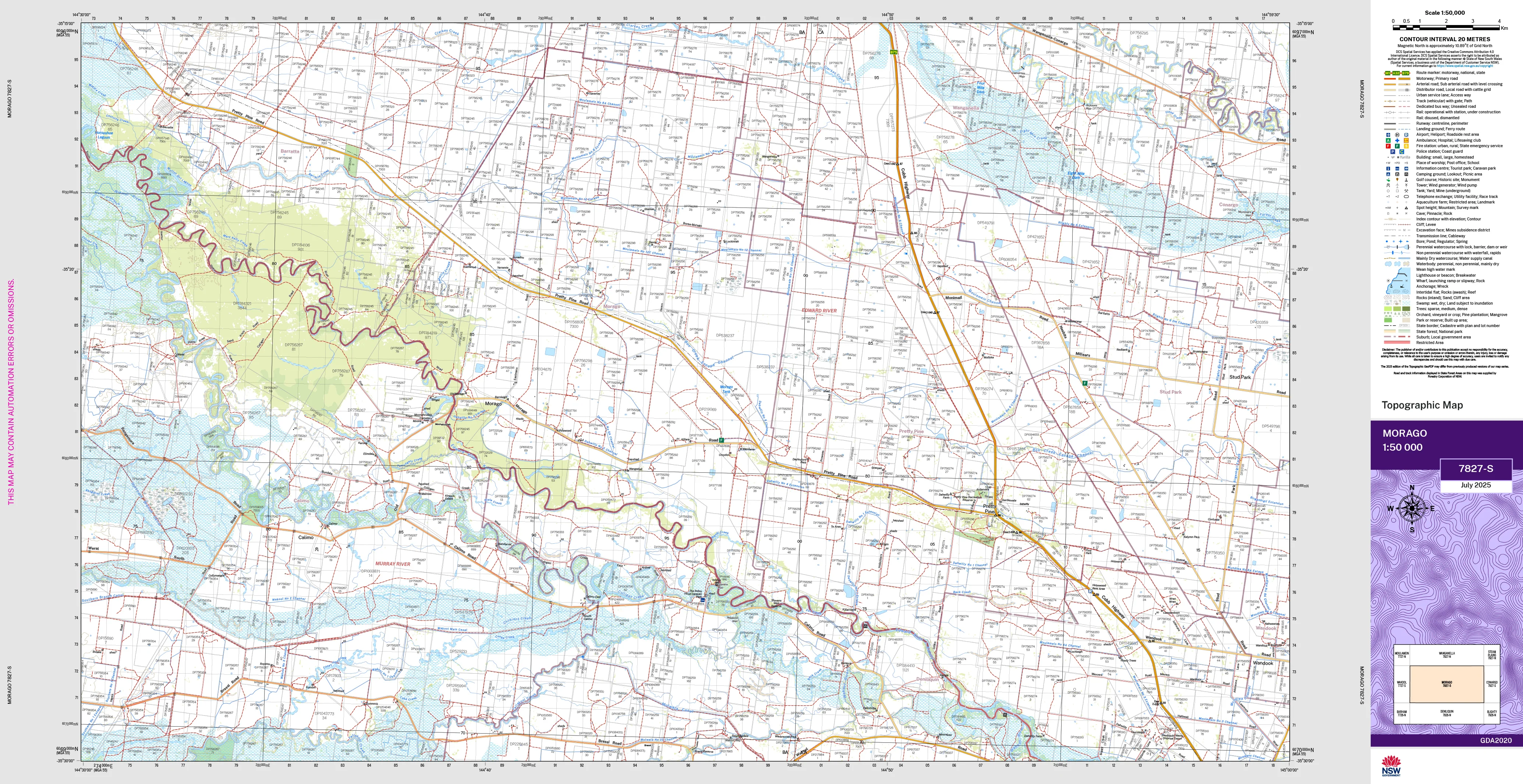 Morago 7827-S Topographic Map 1:50k