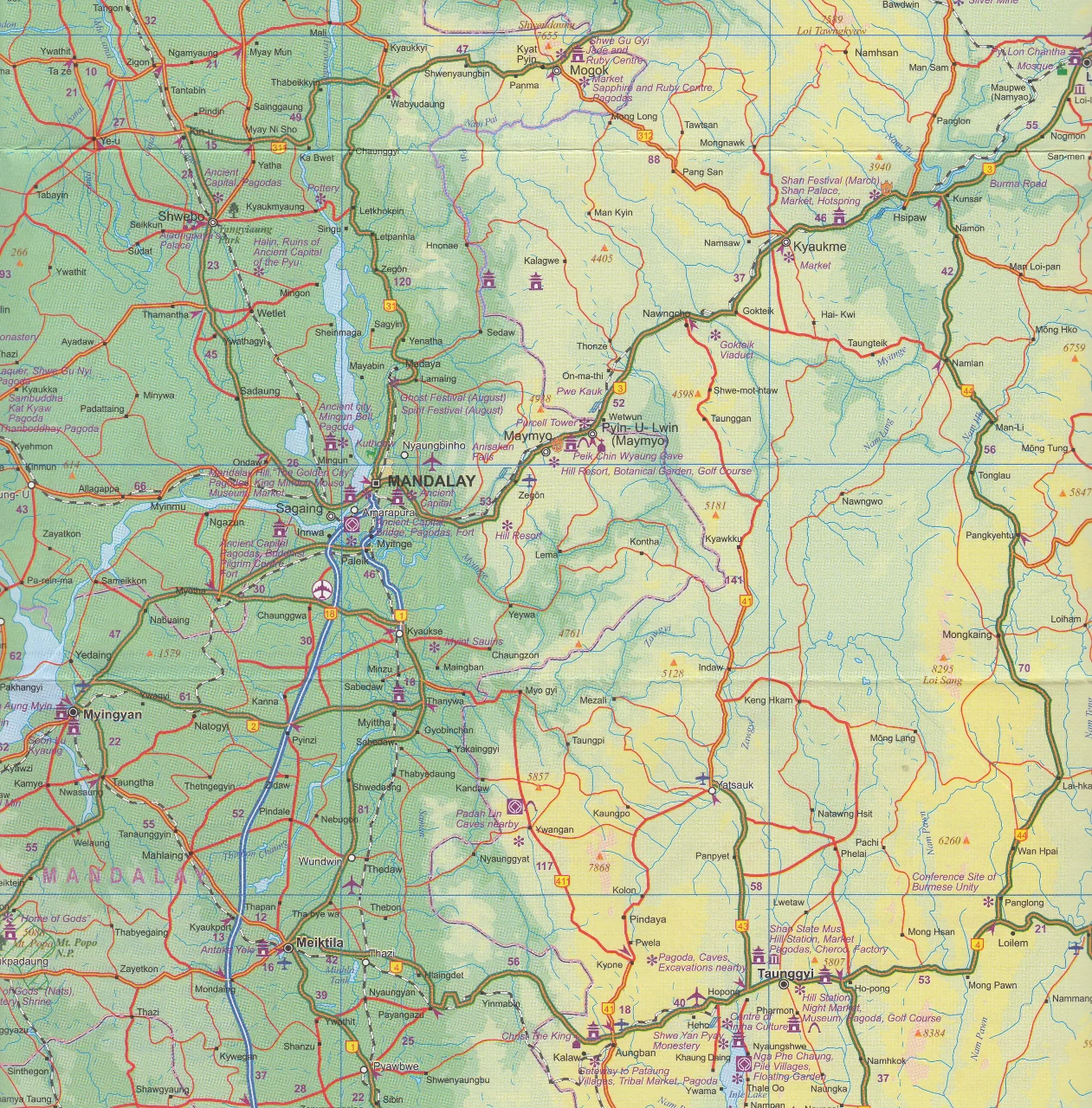 Myanmar (Burma) Travel Map by ITMB - Image 4
