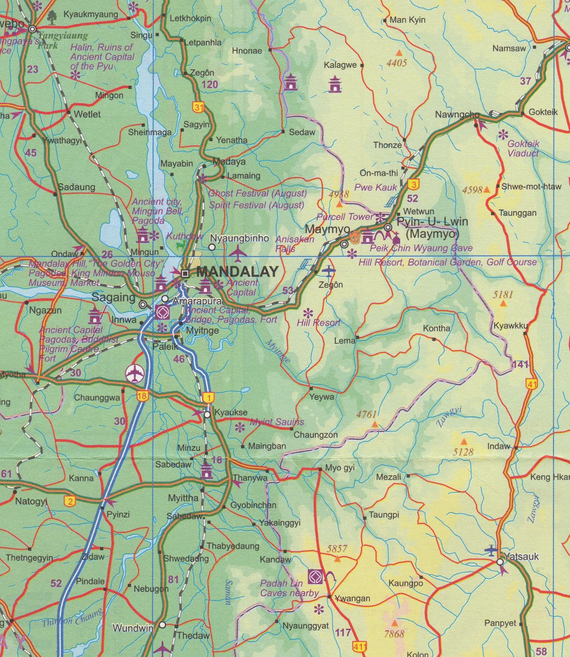 Myanmar (Burma) Travel Map by ITMB - Image 5
