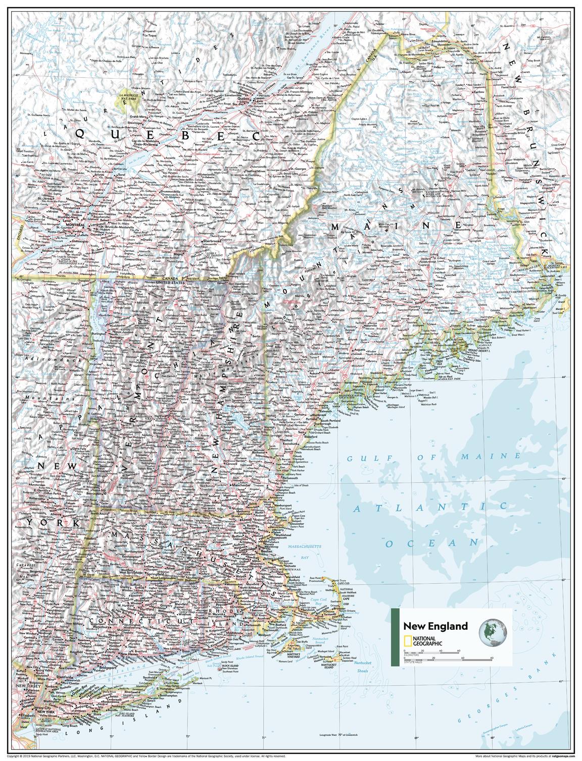 New England, United States - Atlas of the World, 11th Edition by National Geographic