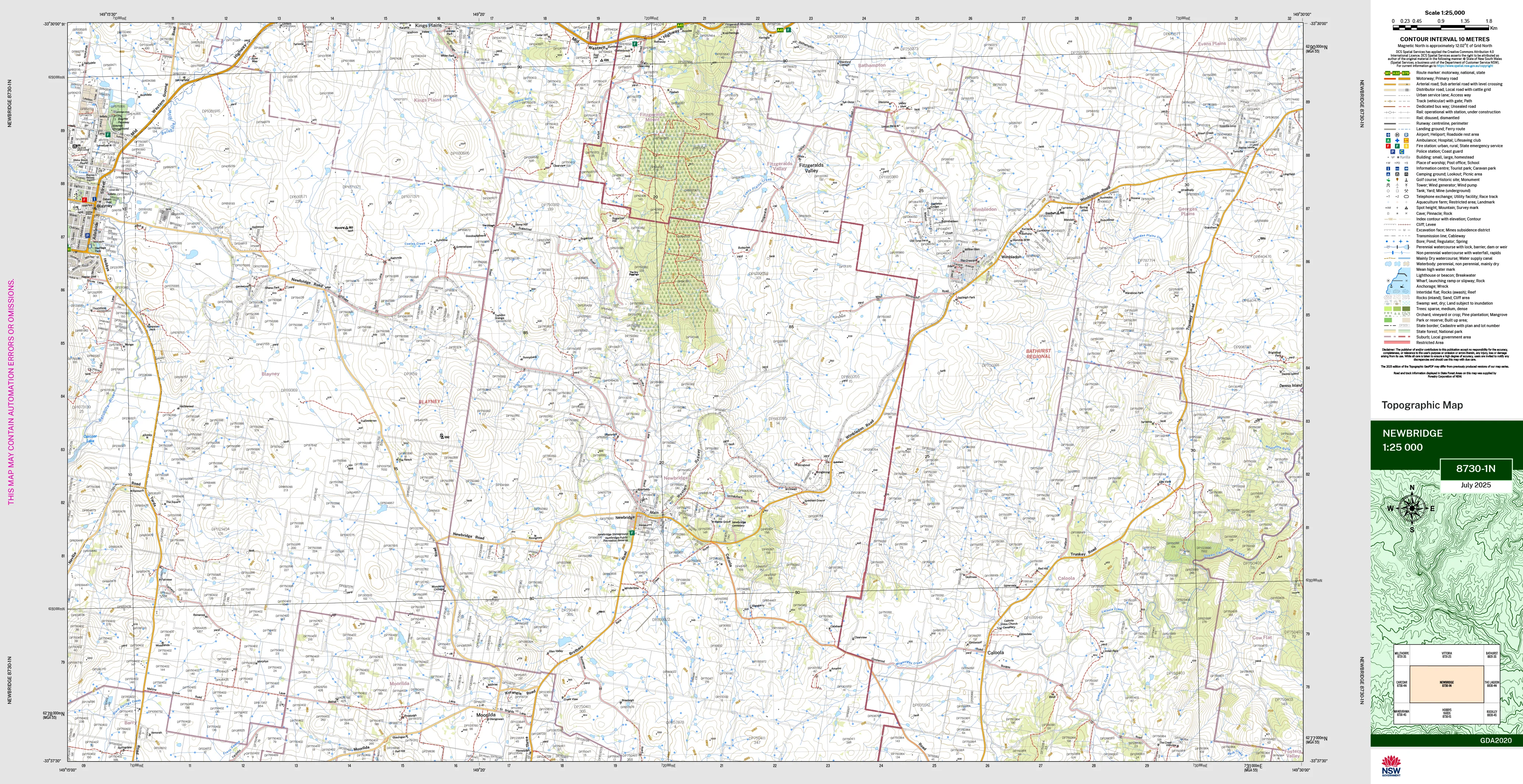 Newbridge 8730-1N Topographic Map 1:25k