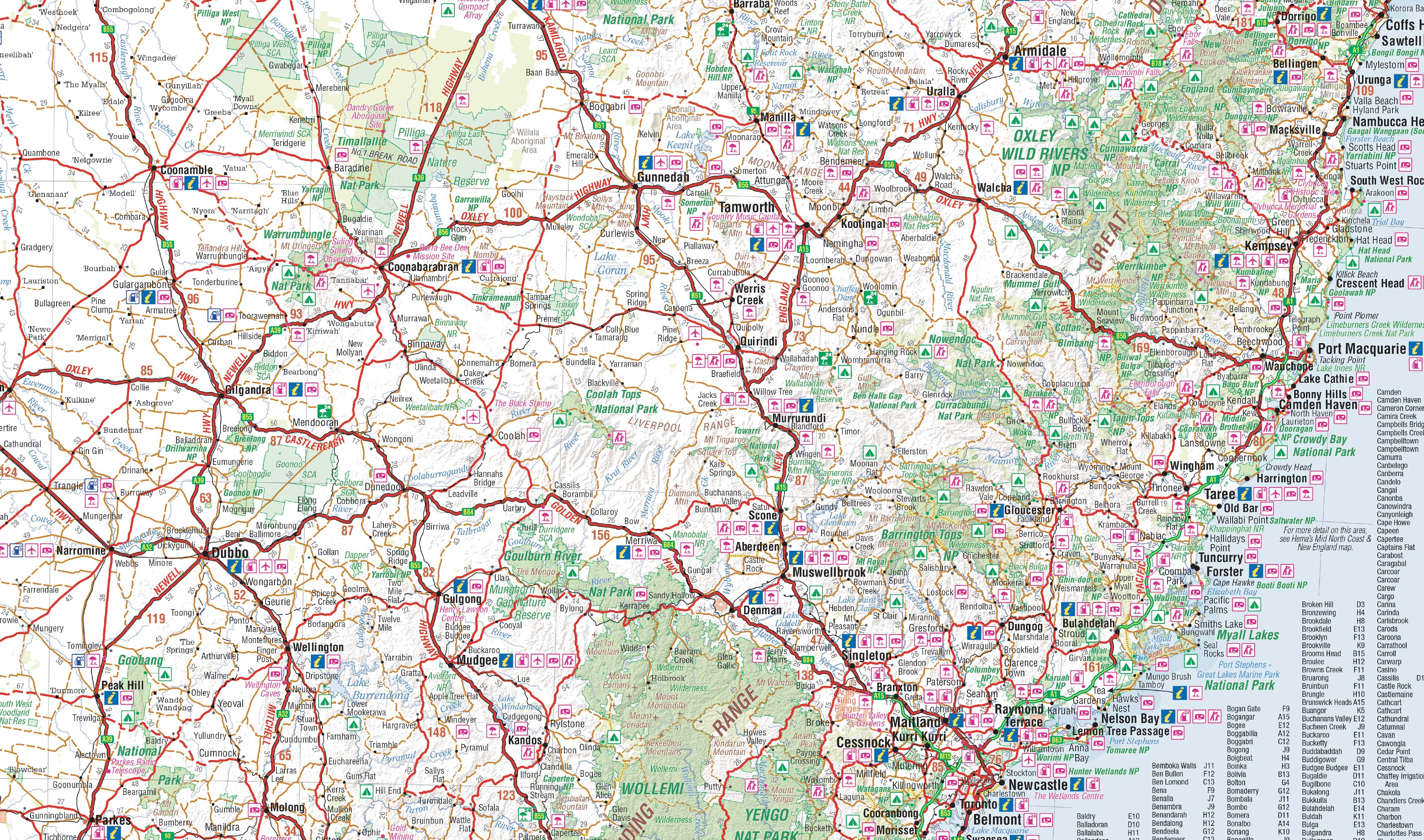 New South Wales Hema 1000 x 700mm Laminated Wall Map - Image 2
