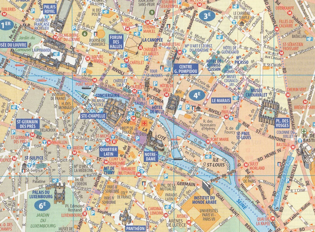 Paris Michelin 52 Tourism Map - Image 3