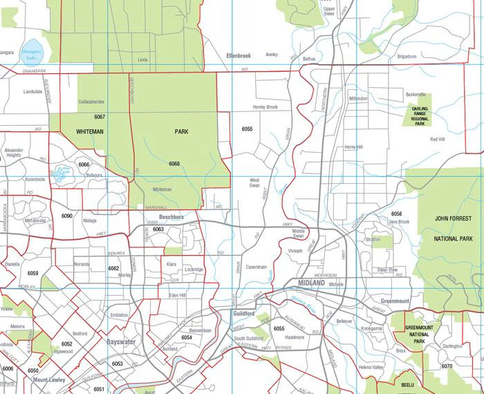 Perth Postcode Map Laminated Wall Map 788 x 1120mm - Image 2