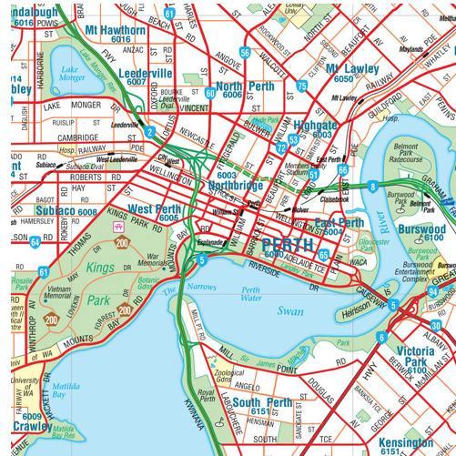 Perth & Region Hema 1000 x 1430mm Supermap Canvas Wall Map - Image 2