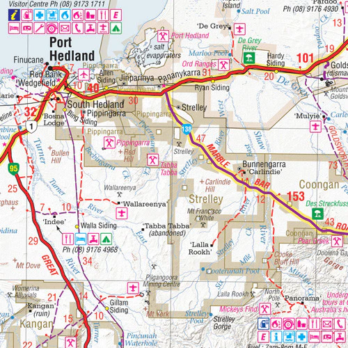 Pilbara & Coral Coast Hema 700 x 1000mm Map Laminated Wall Map - Image 3