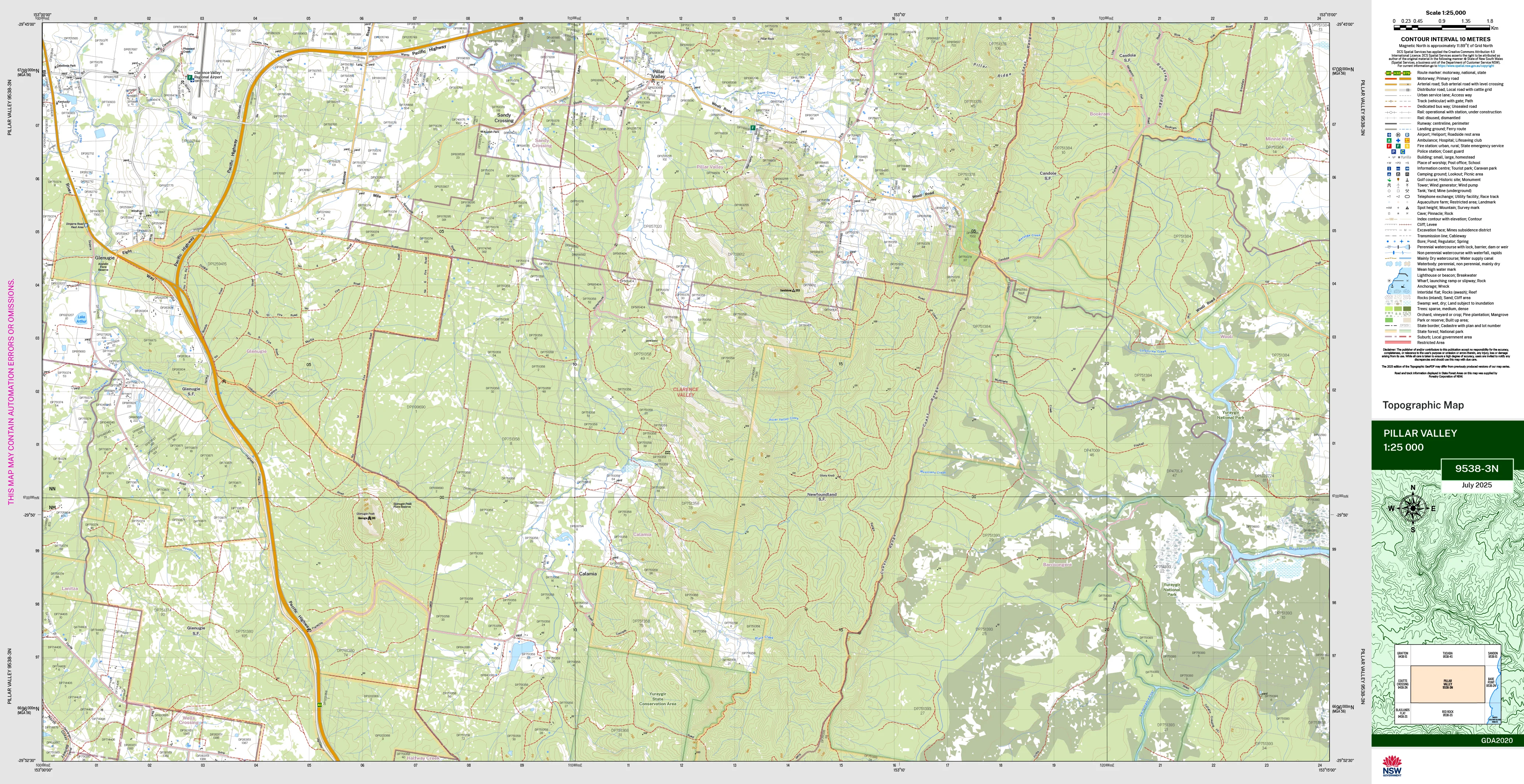 Pillar Valley 9538-3N Topographic Map 1:25k