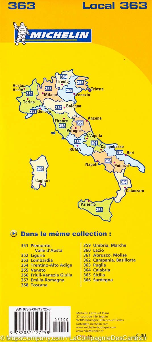 Italy Puglia Michelin Map 363 - Image 2