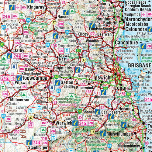 Queensland Hema 1000 x 1430mm Supermap Laminated Wall Map with Free Map Dots - Image 2