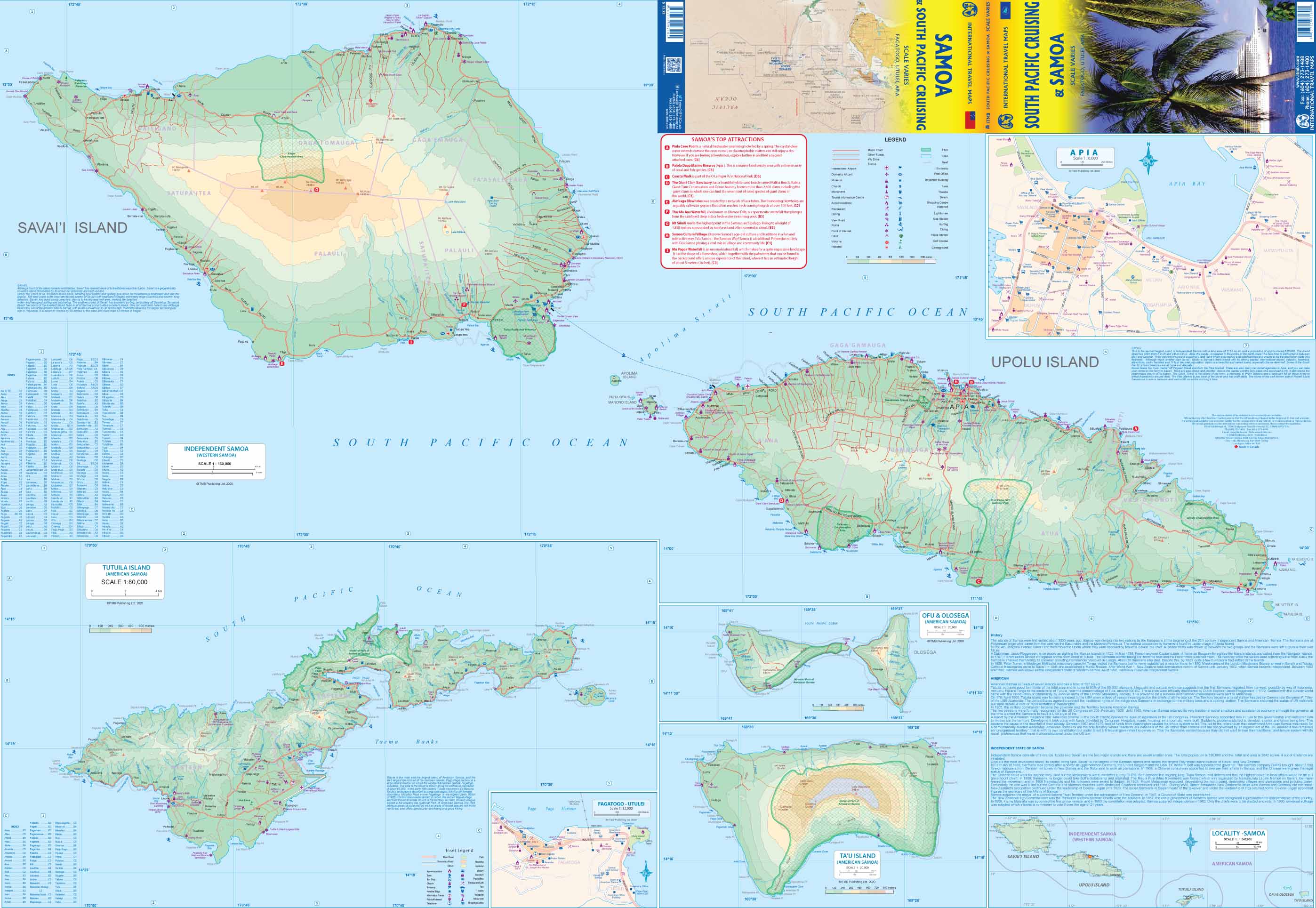 South Pacific Cruising & Samoa ITMB Map - Image 2