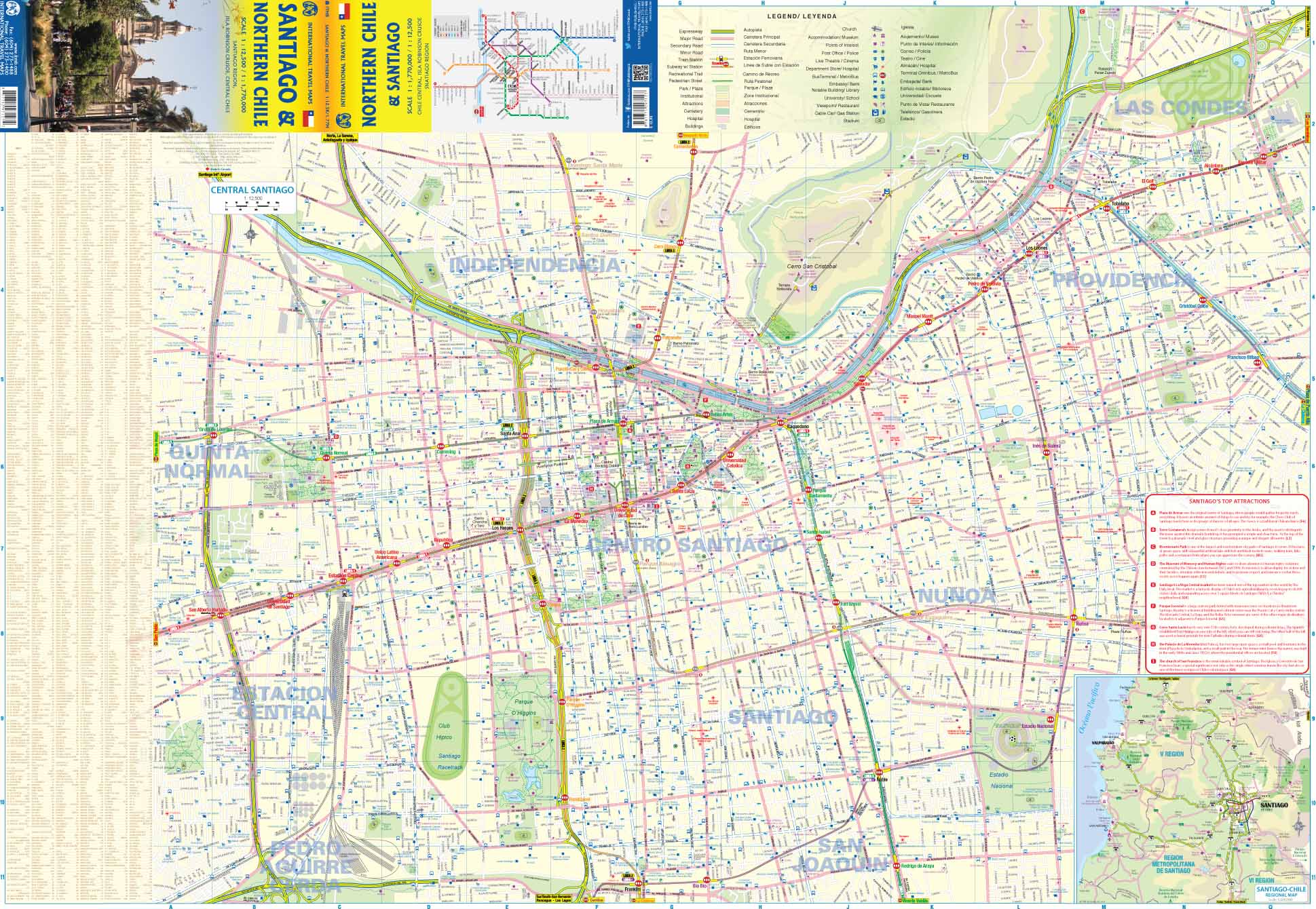 Santiago, Northern & Central Chile ITMB Map - Image 2