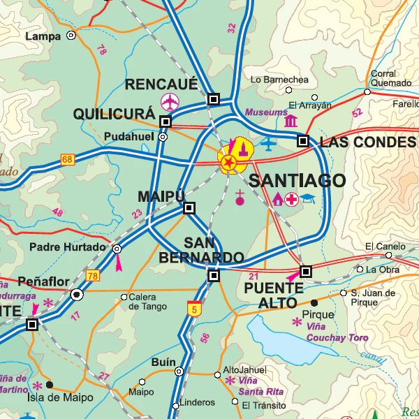 Santiago, Northern & Central Chile ITMB Map - Image 4