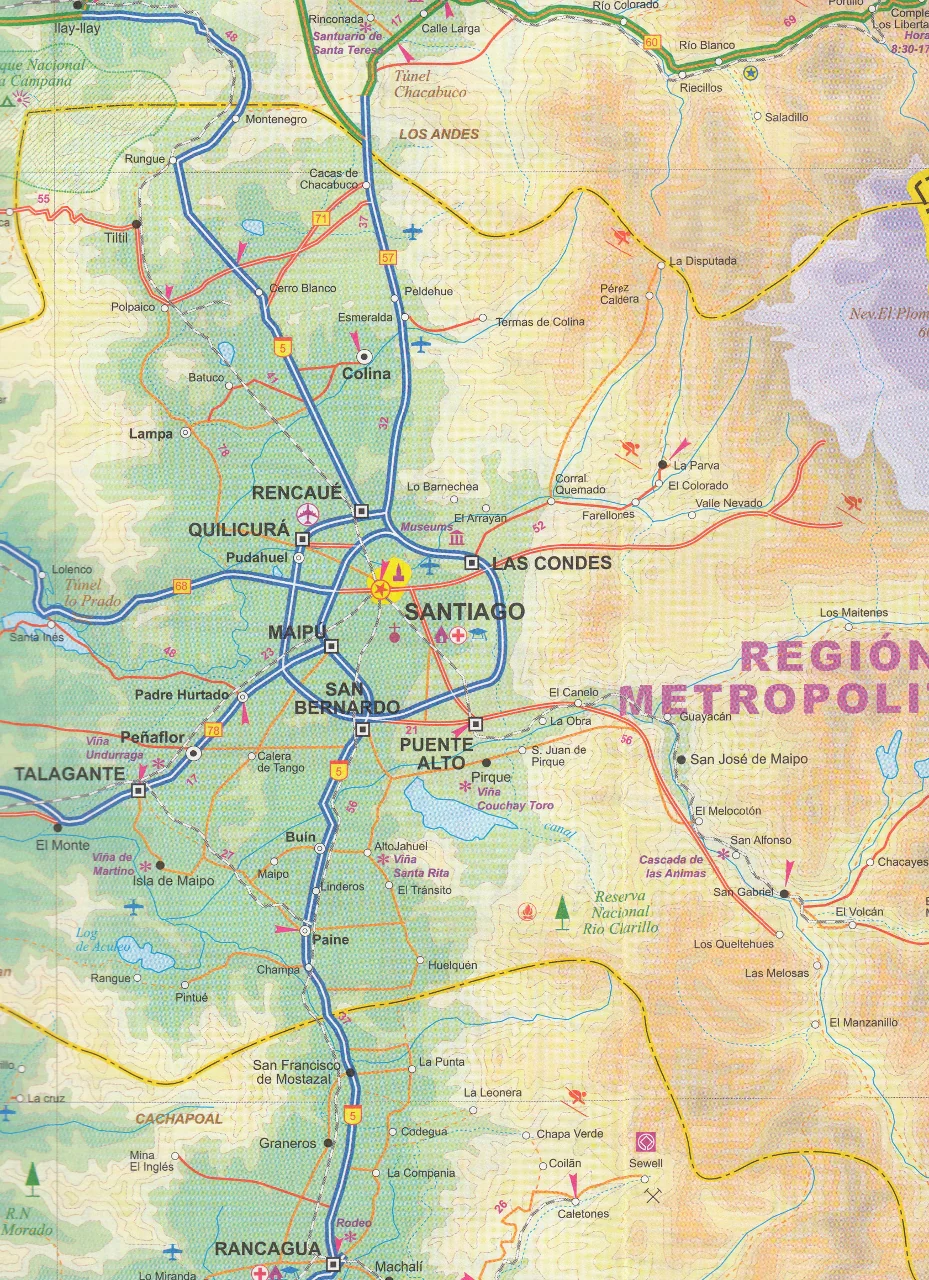 Santiago, Northern & Central Chile ITMB Map - Image 7