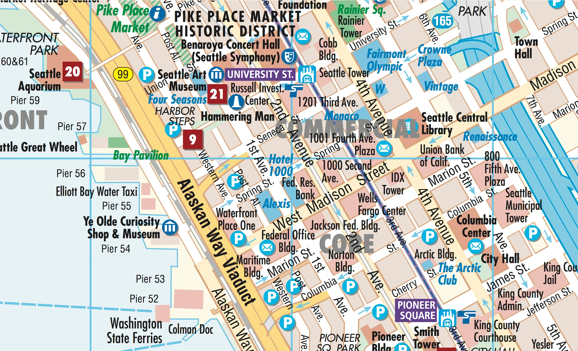 Seattle Borch Folded Laminated Map - Image 4