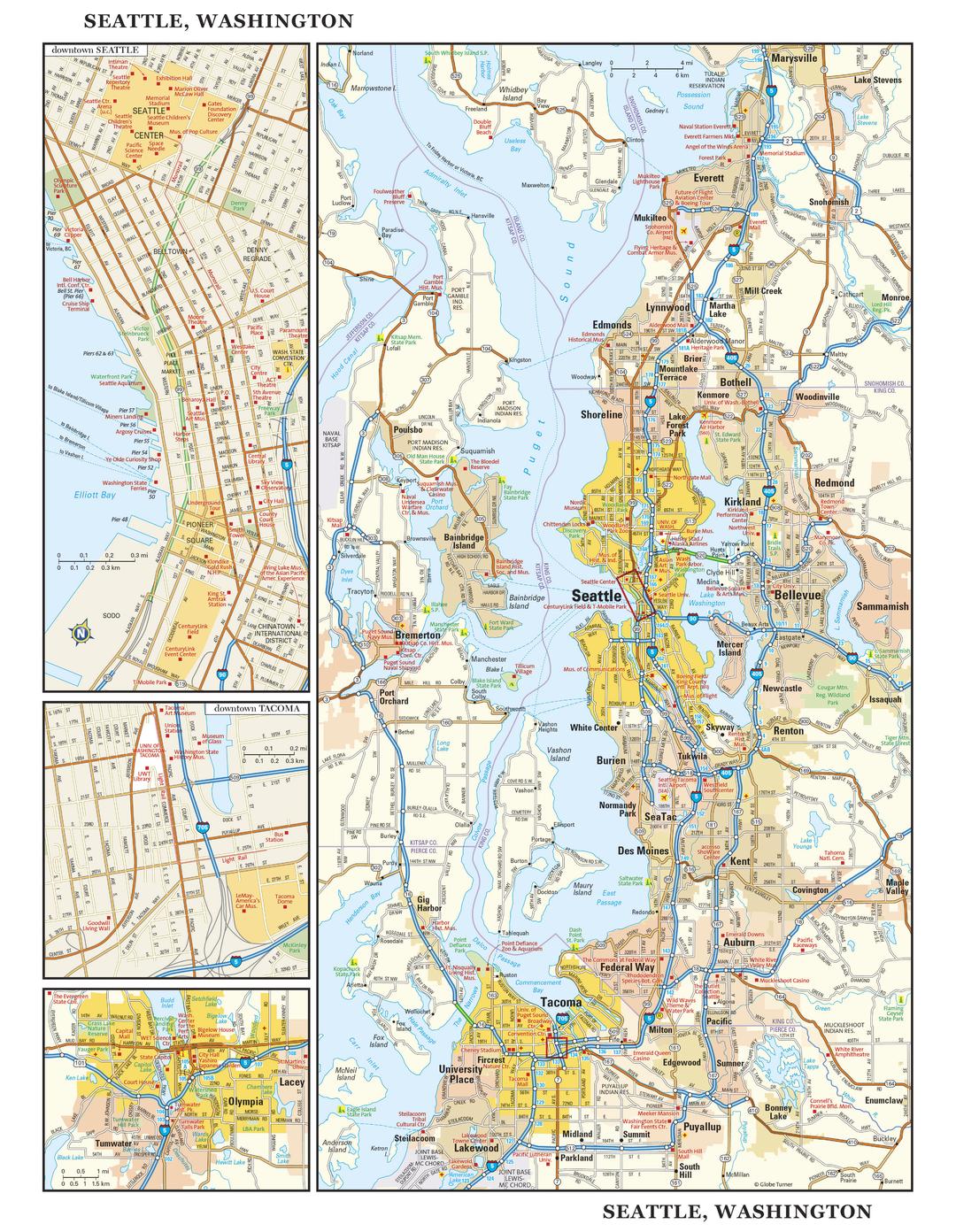 Seattle Wall Map