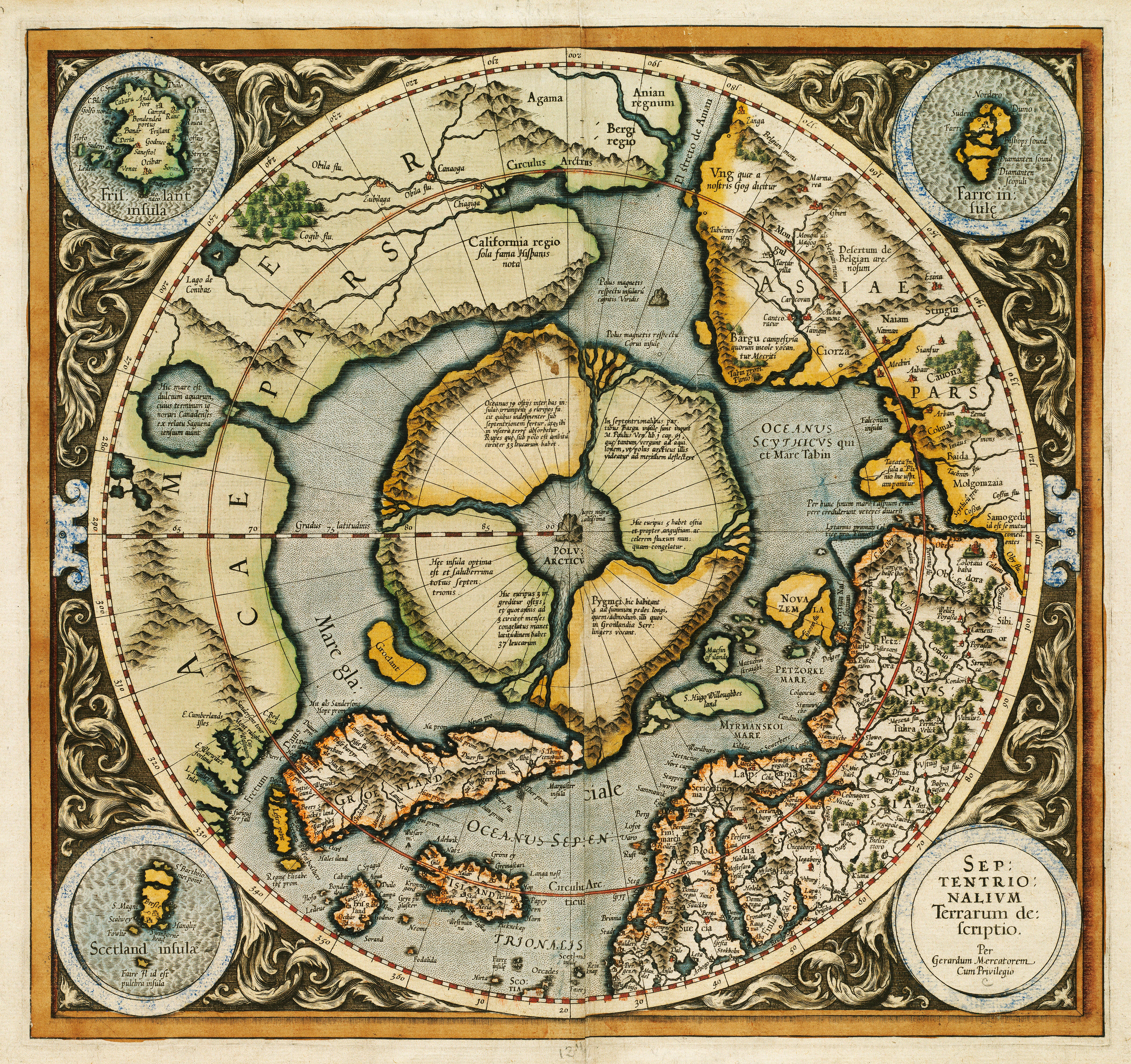 Septentrionalium Flat Earth Map 1595