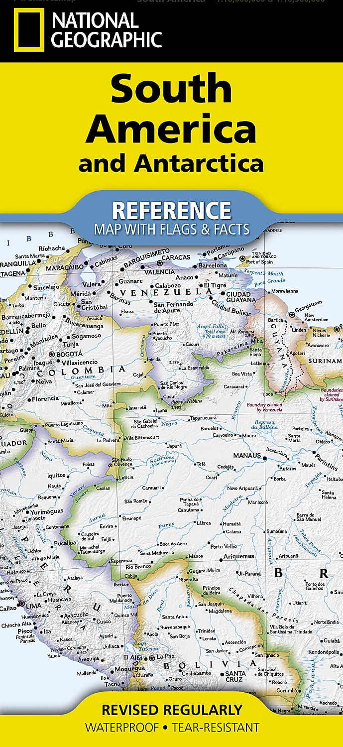 South America and Antarctica Folded Map